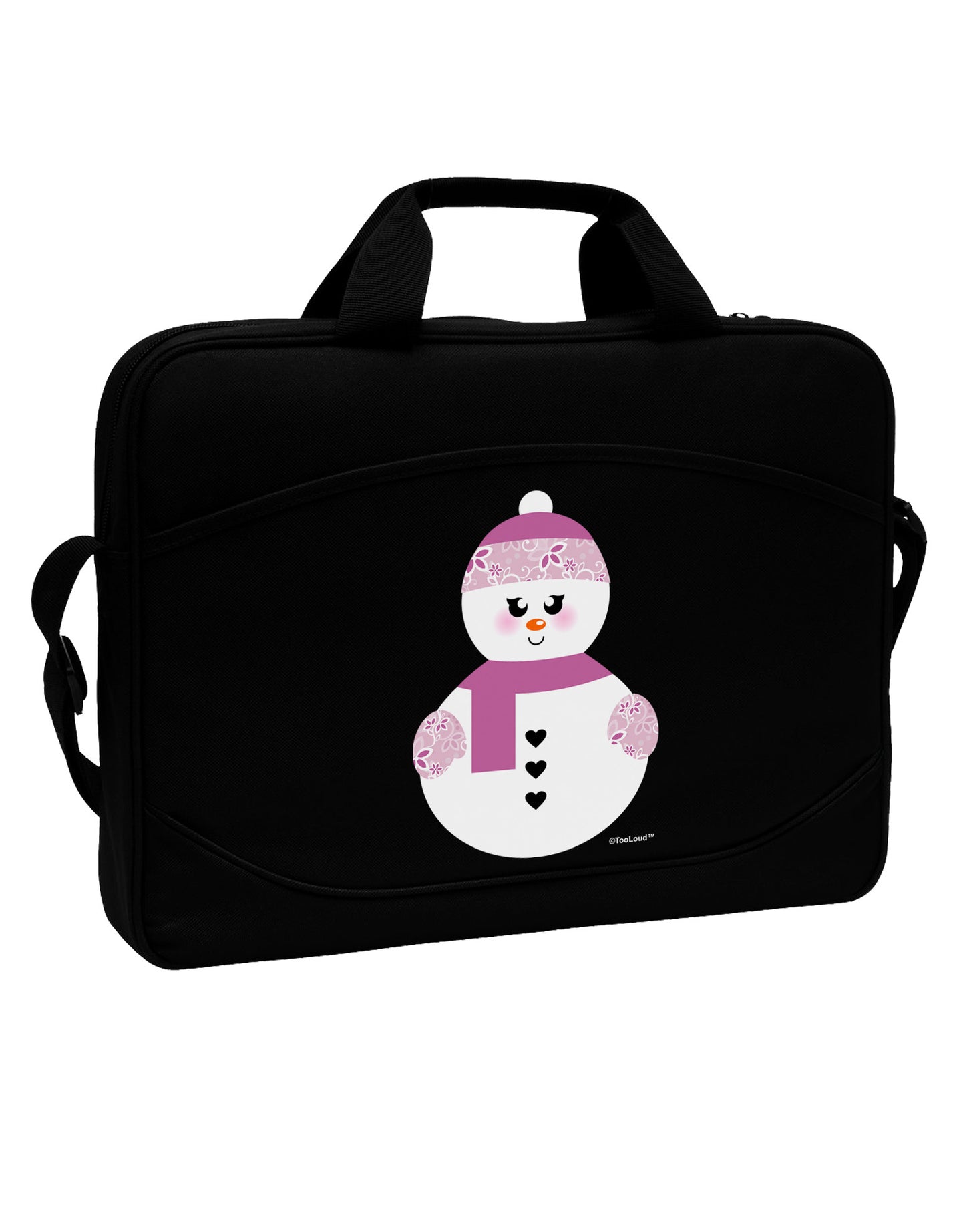 Cute Girl Snowman - Christmas 15" Dark Laptop / Tablet Case Bag by TooLoud-Laptop / Tablet Case Bag-TooLoud-Black-Davson Sales