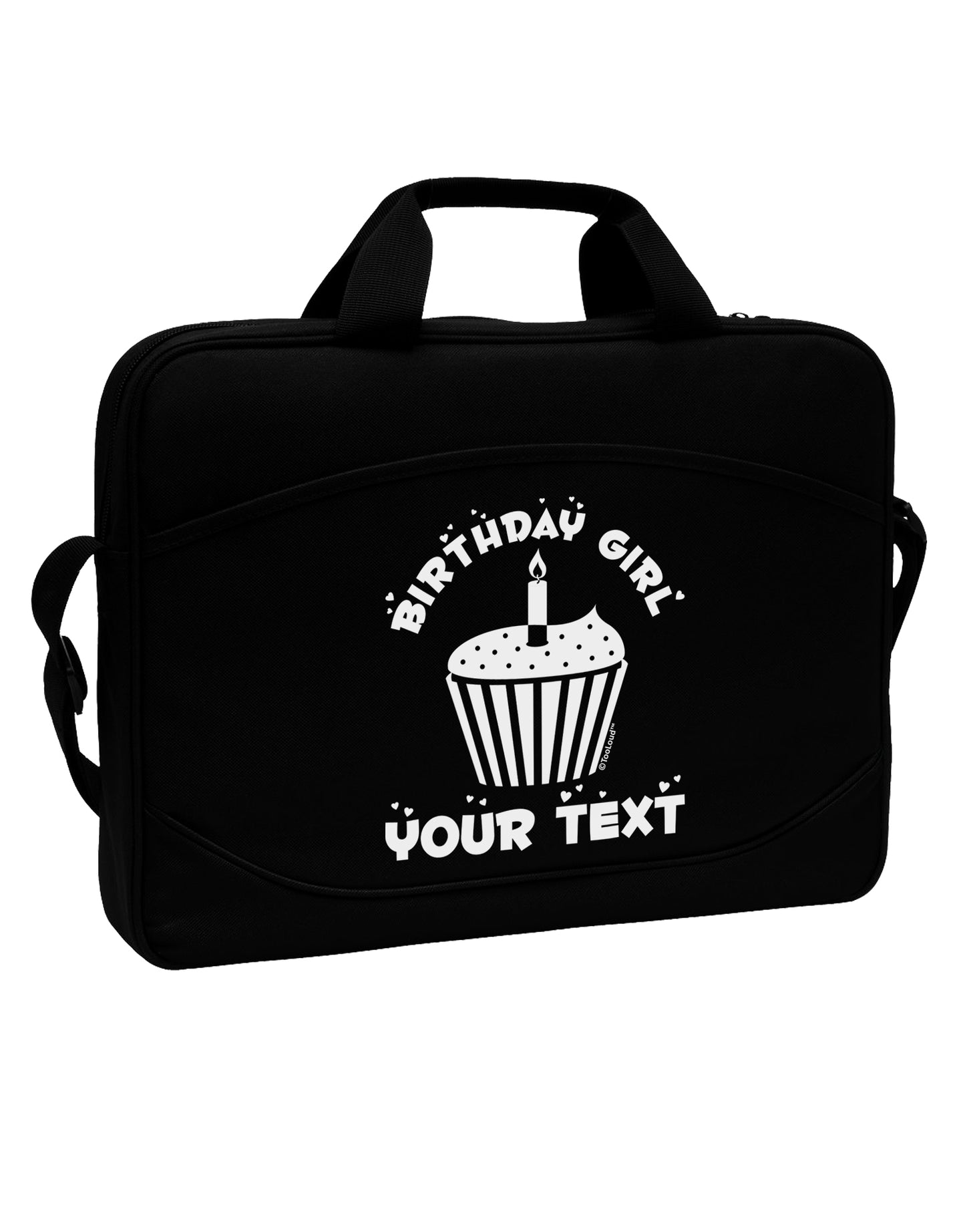 Personalized Birthday Girl Cupcake -Customizable- Name 15" Dark Laptop / Tablet Case Bag by TooLoud-Laptop / Tablet Case Bag-TooLoud-Black-Davson Sales