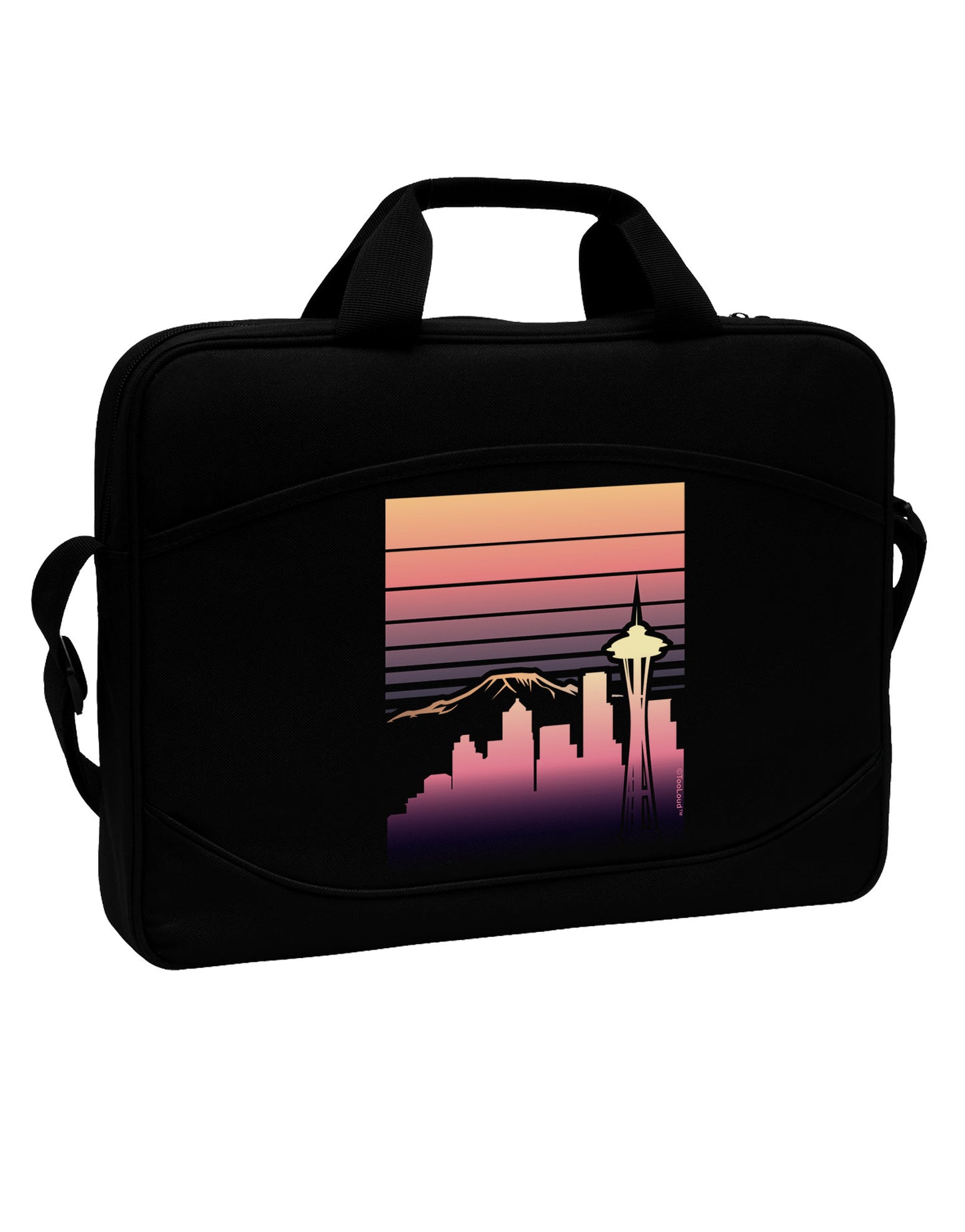 Seattle Skyline Sunrise 15" Dark Laptop / Tablet Case Bag-Laptop / Tablet Case Bag-TooLoud-Black-White-15 Inches-Davson Sales