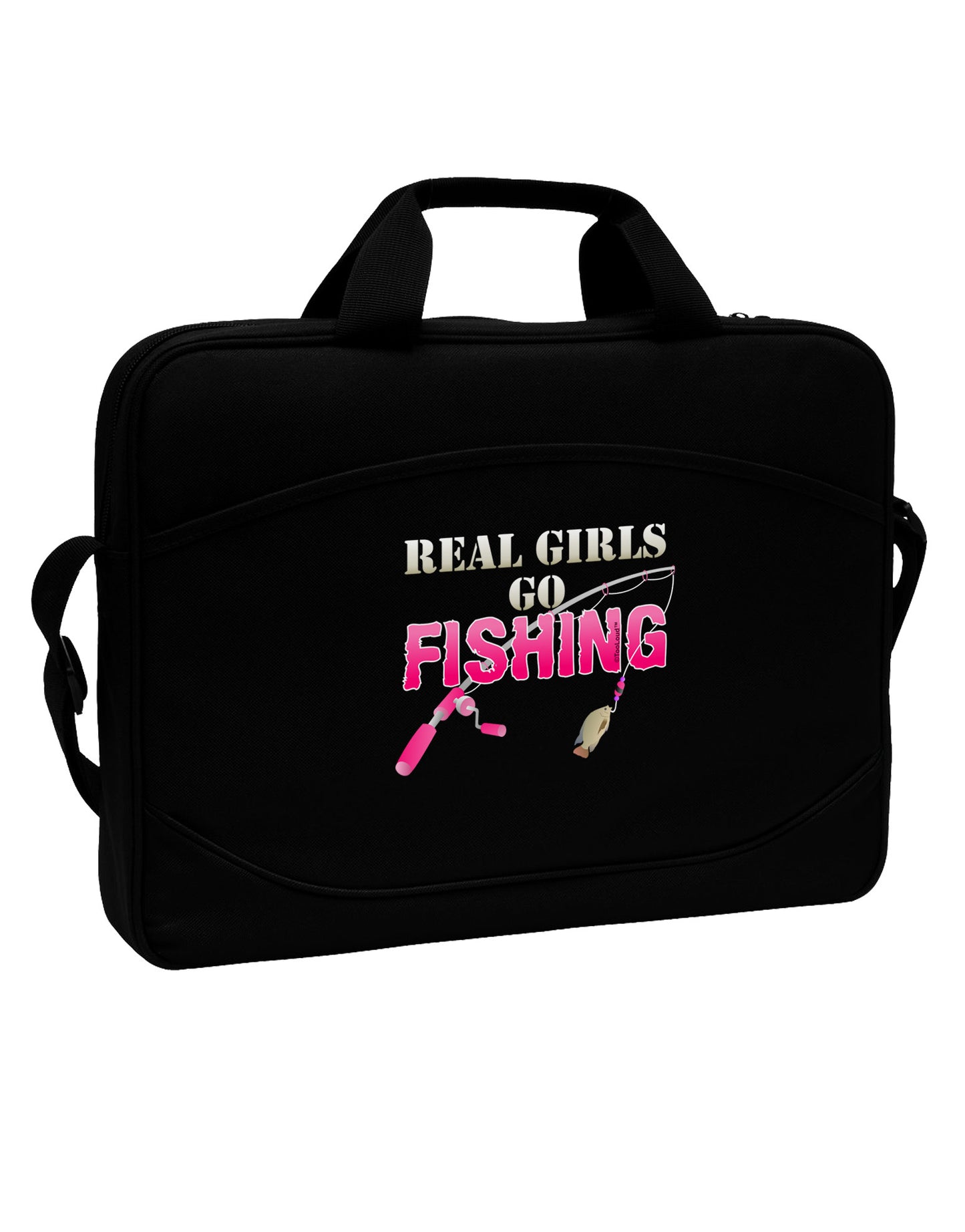 Real Girls Go Fishing 15" Dark Laptop / Tablet Case Bag-Laptop / Tablet Case Bag-TooLoud-Black-White-15 Inches-Davson Sales