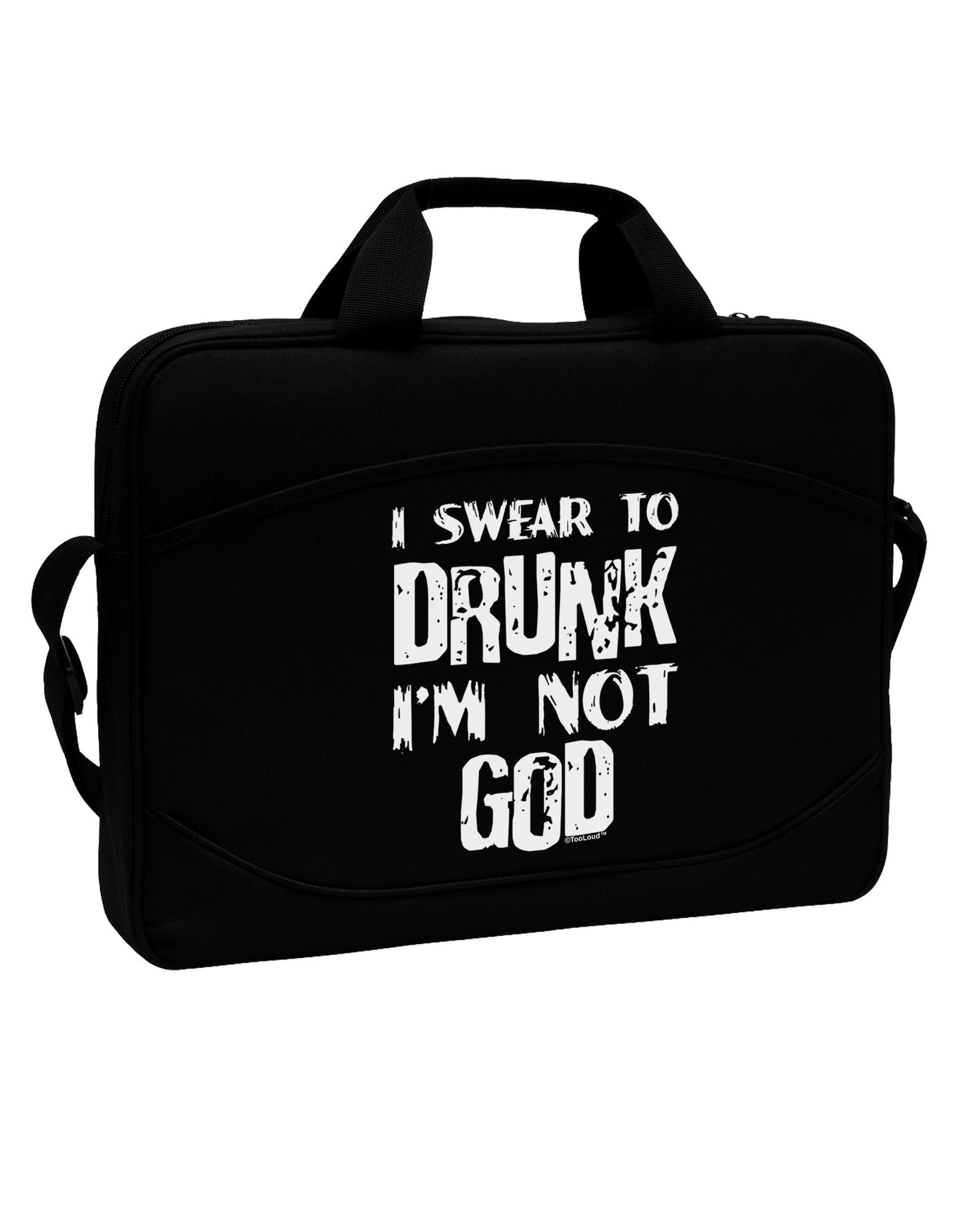 I swear to DRUNK I'm not GOD 15" Dark Laptop / Tablet Case Bag-Laptop / Tablet Case Bag-TooLoud-Black-White-15 Inches-Davson Sales