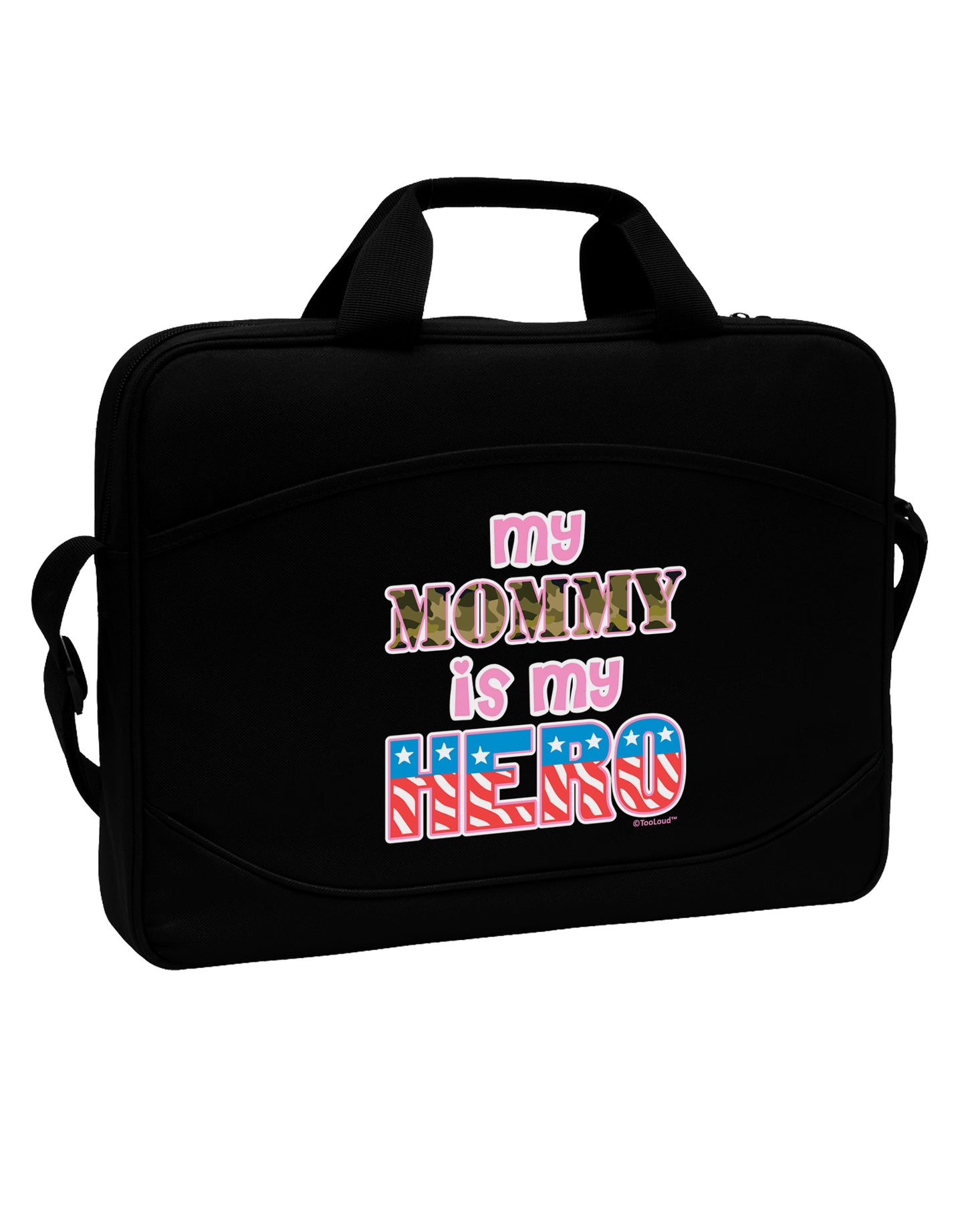 My Mommy is My Hero - Armed Forces - Pink 15" Dark Laptop / Tablet Case Bag by TooLoud-Laptop / Tablet Case Bag-TooLoud-Black-Davson Sales