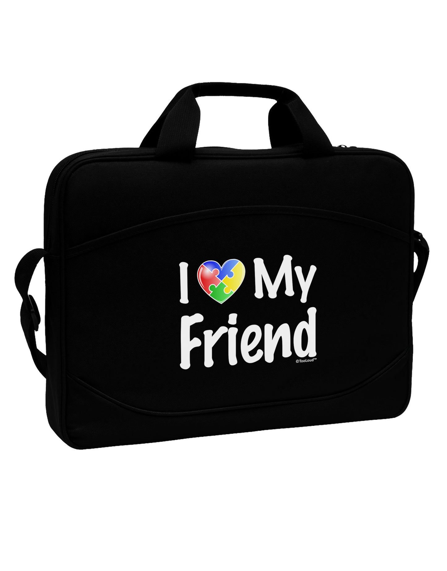 I Heart My Friend - Autism Awareness 15" Dark Laptop / Tablet Case Bag by TooLoud-Laptop / Tablet Case Bag-TooLoud-Black-Davson Sales