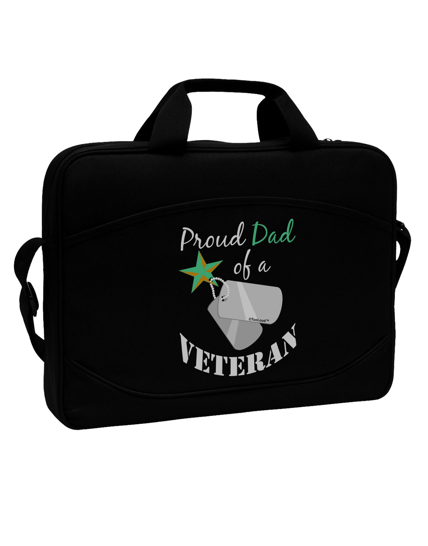 Dad of Veteran 15" Dark Laptop / Tablet Case Bag-Laptop / Tablet Case Bag-TooLoud-Black-White-Davson Sales