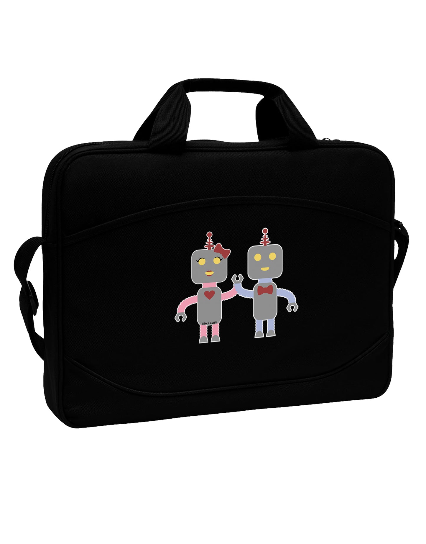 Cute Robot Love 15" Dark Laptop / Tablet Case Bag by TooLoud-Laptop / Tablet Case Bag-TooLoud-Black-White-15 Inches-Davson Sales