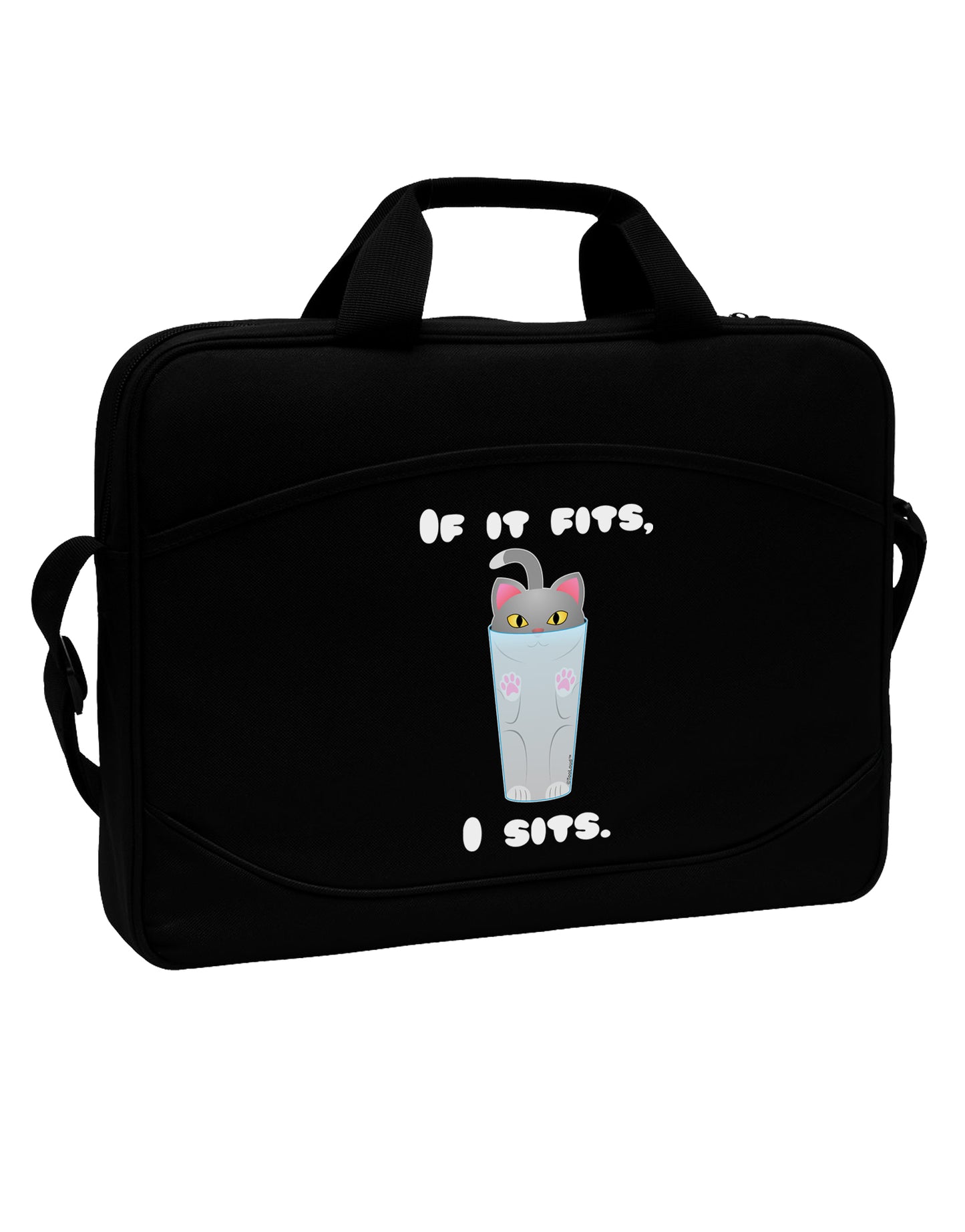 If It Fits - Cute Cat Design 15" Dark Laptop / Tablet Case Bag by TooLoud-Laptop / Tablet Case Bag-TooLoud-Black-Davson Sales