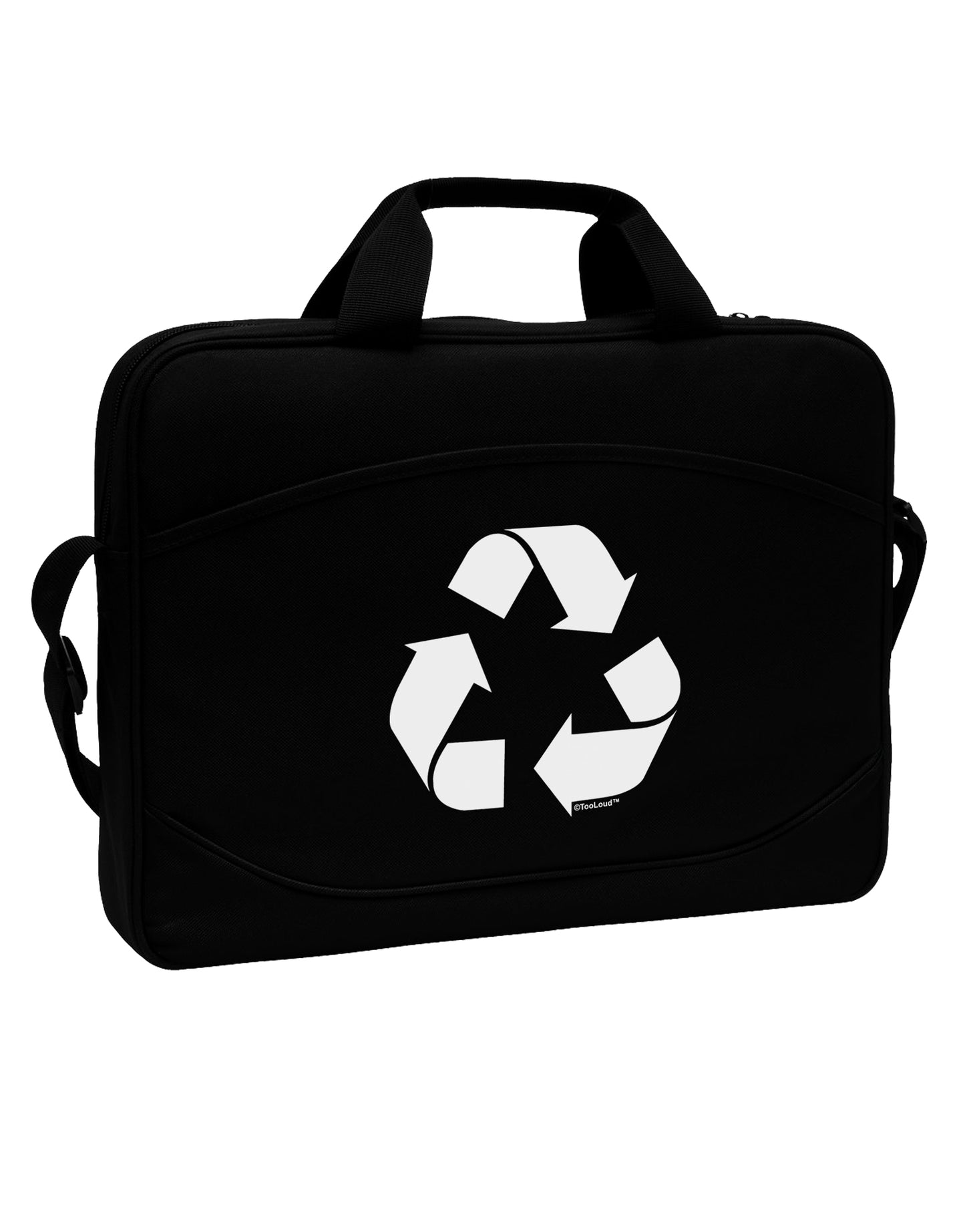 Recycle Black and White 15" Dark Laptop / Tablet Case Bag by TooLoud-Laptop / Tablet Case Bag-TooLoud-Black-Davson Sales