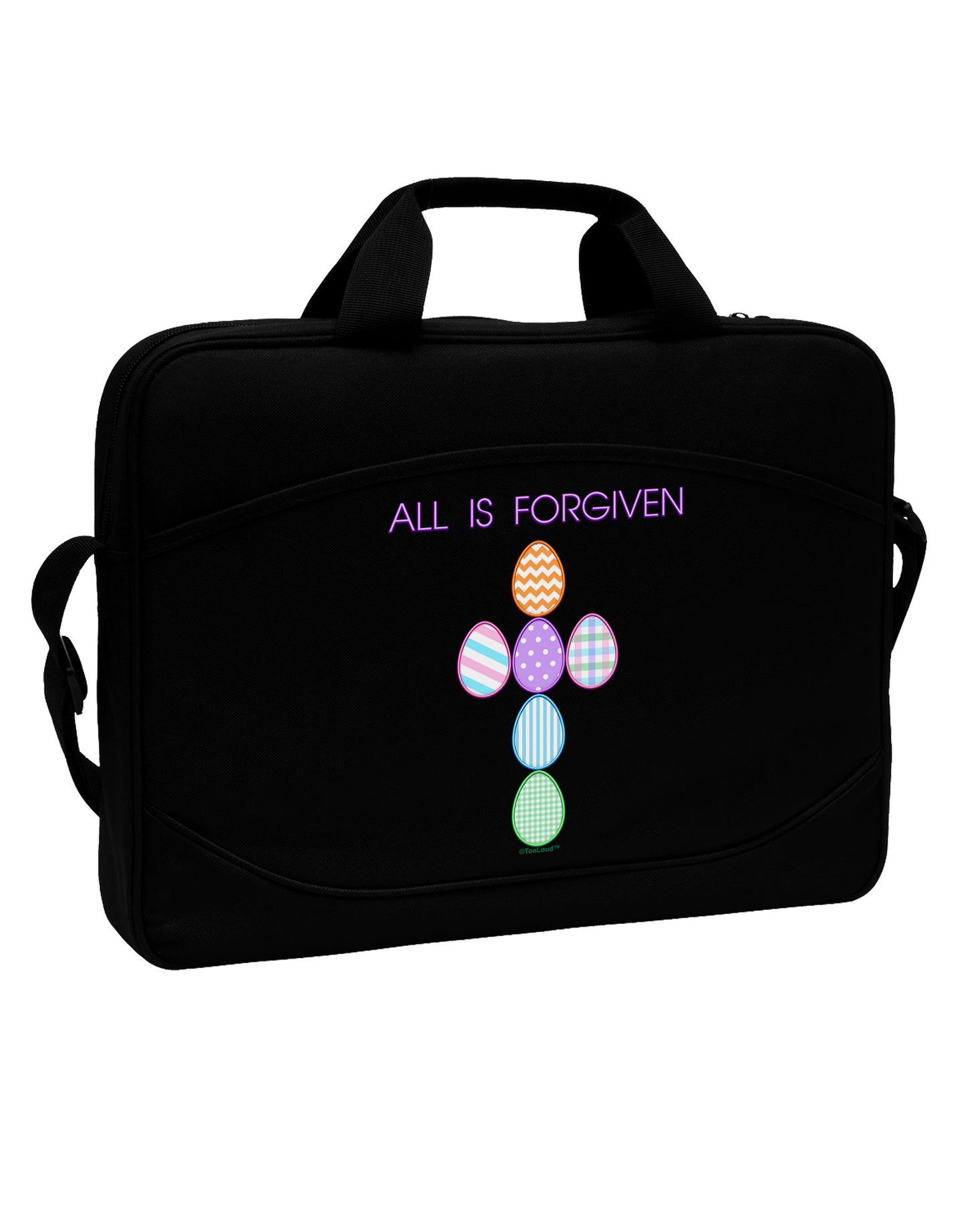 All is forgiven Cross Faux Applique 15" Dark Laptop / Tablet Case Bag-Laptop / Tablet Case Bag-TooLoud-Black-White-15 Inches-Davson Sales