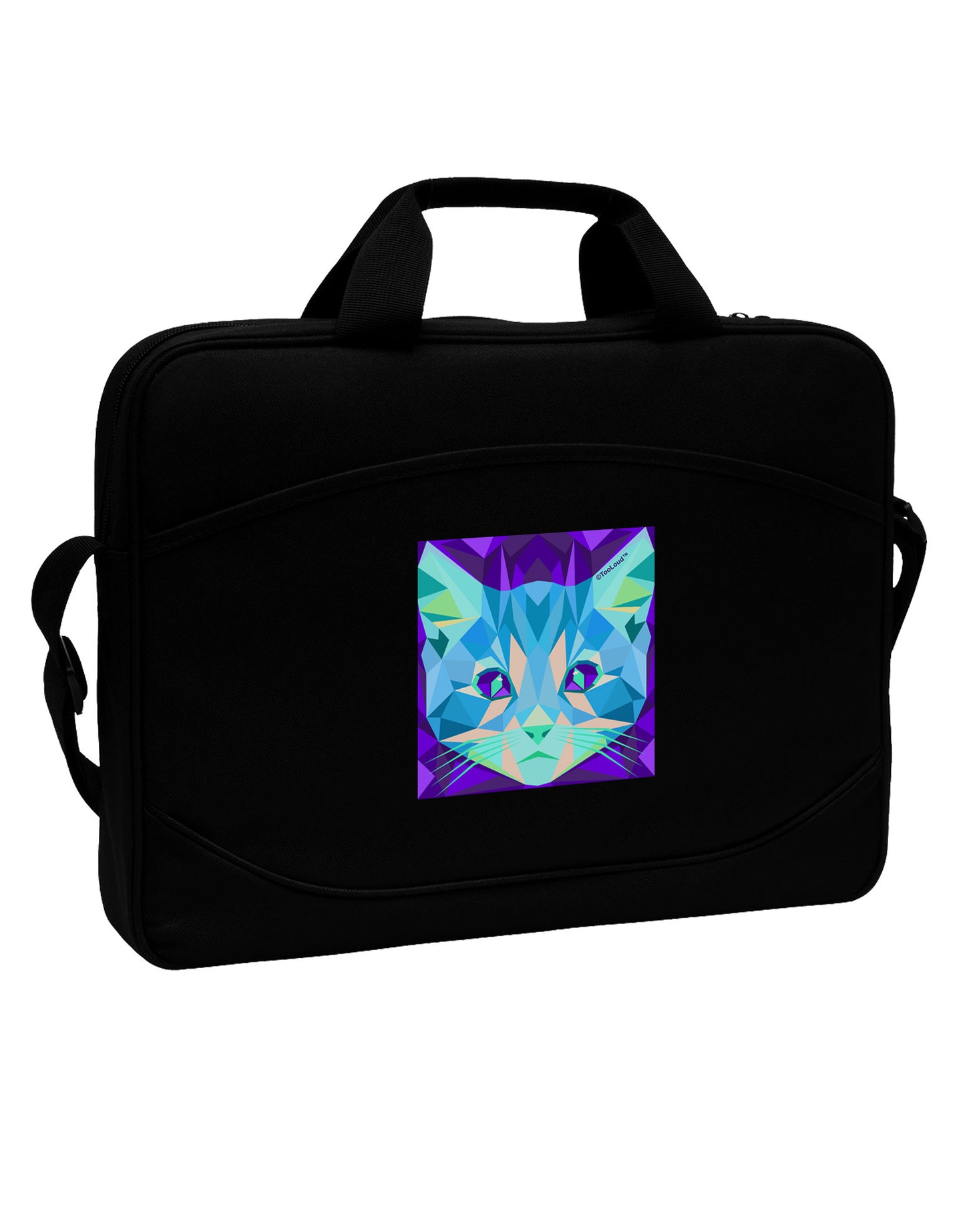 Geometric Kitty Inverted 15" Dark Laptop / Tablet Case Bag-Laptop / Tablet Case Bag-TooLoud-Black-15 Inches-Davson Sales