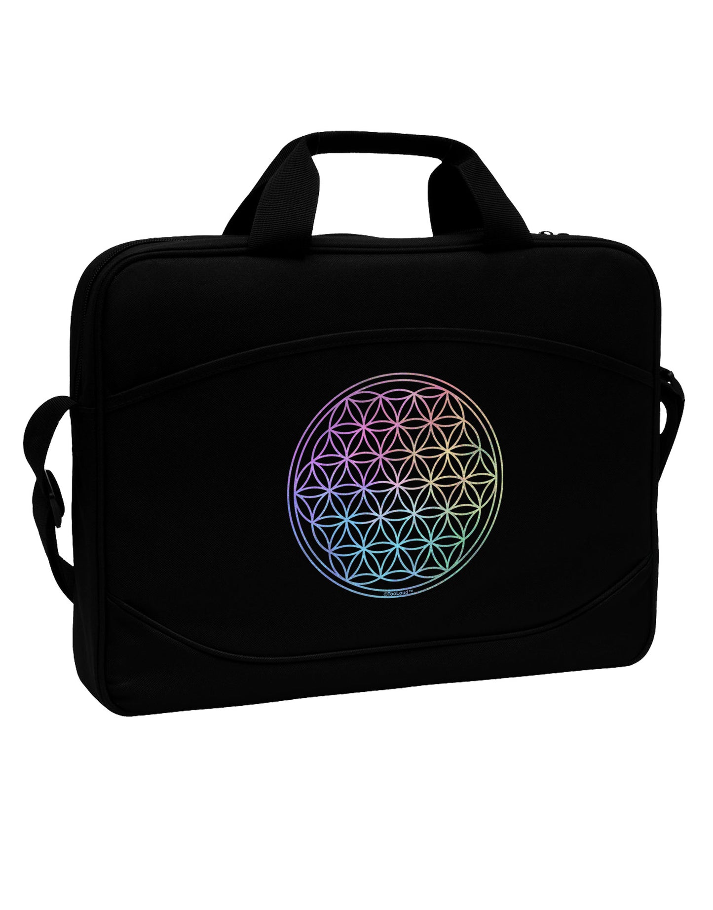 Flower of Life Circle 15" Dark Laptop / Tablet Case Bag-Laptop / Tablet Case Bag-TooLoud-Black-White-15 Inches-Davson Sales