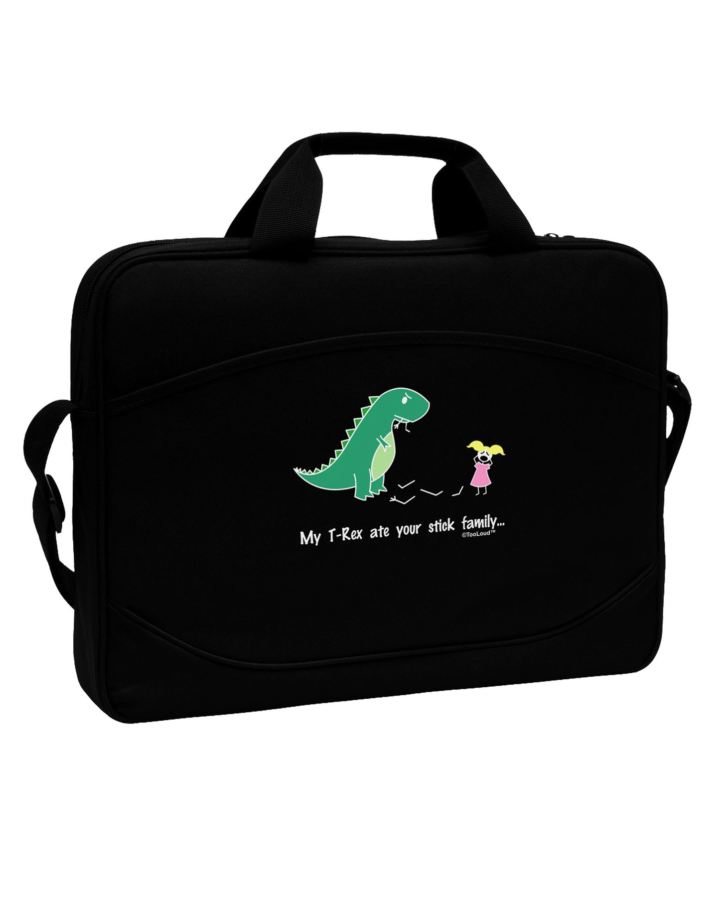 My T-Rex Ate Your Stick Family - Color 15" Dark Laptop / Tablet Case Bag by TooLoud-Laptop / Tablet Case Bag-TooLoud-Black-Davson Sales
