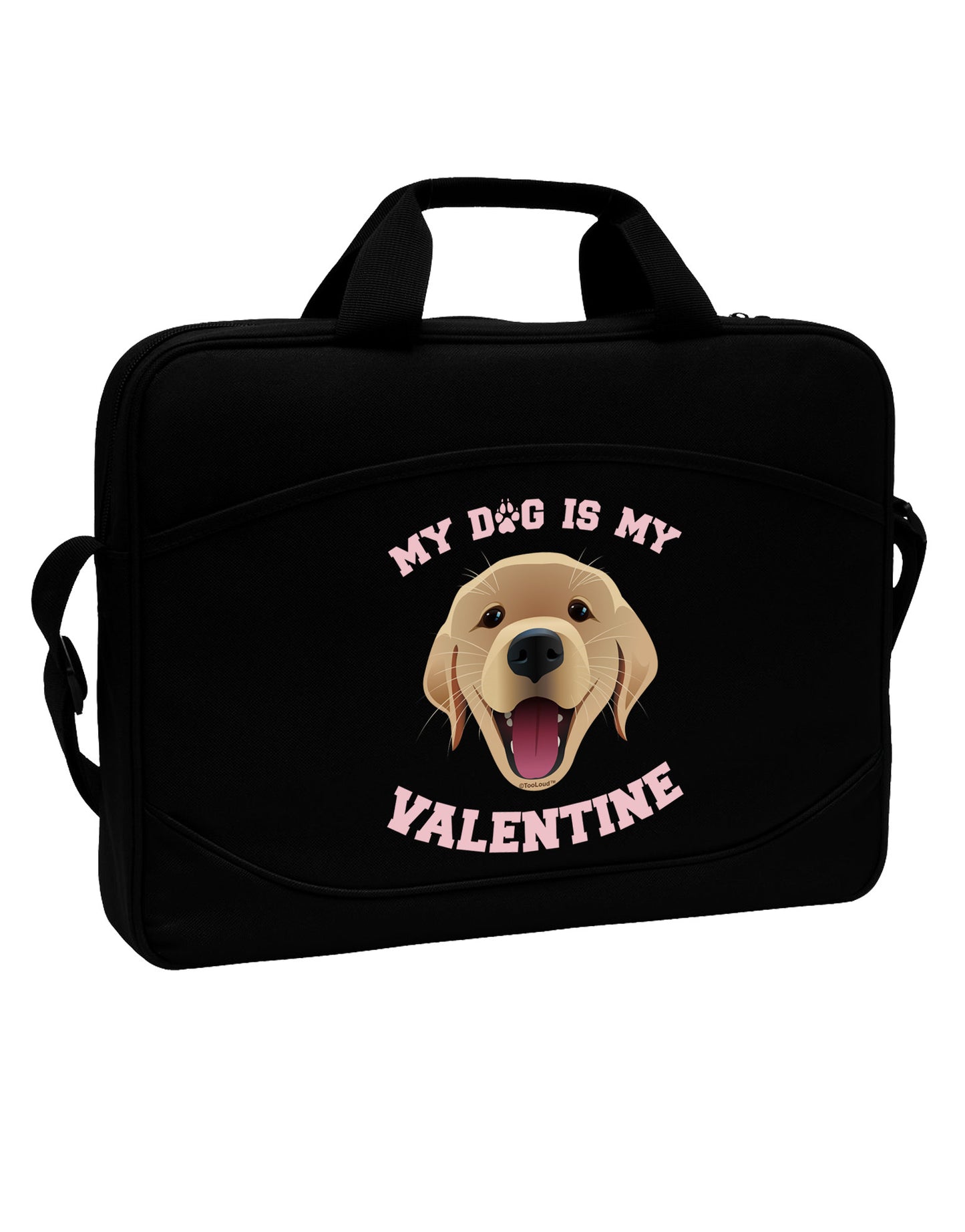 My Dog is my Valentine Gold Yellow 15" Dark Laptop / Tablet Case Bag-Laptop / Tablet Case Bag-TooLoud-Black-White-15 Inches-Davson Sales
