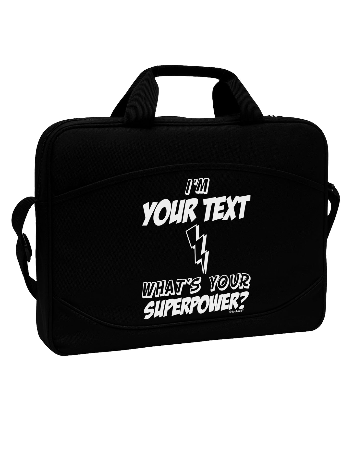 Personalized I'm -Customizable- What's Your Superpower 15" Dark Laptop / Tablet Case Bag by TooLoud-Laptop / Tablet Case Bag-TooLoud-Black-Davson Sales