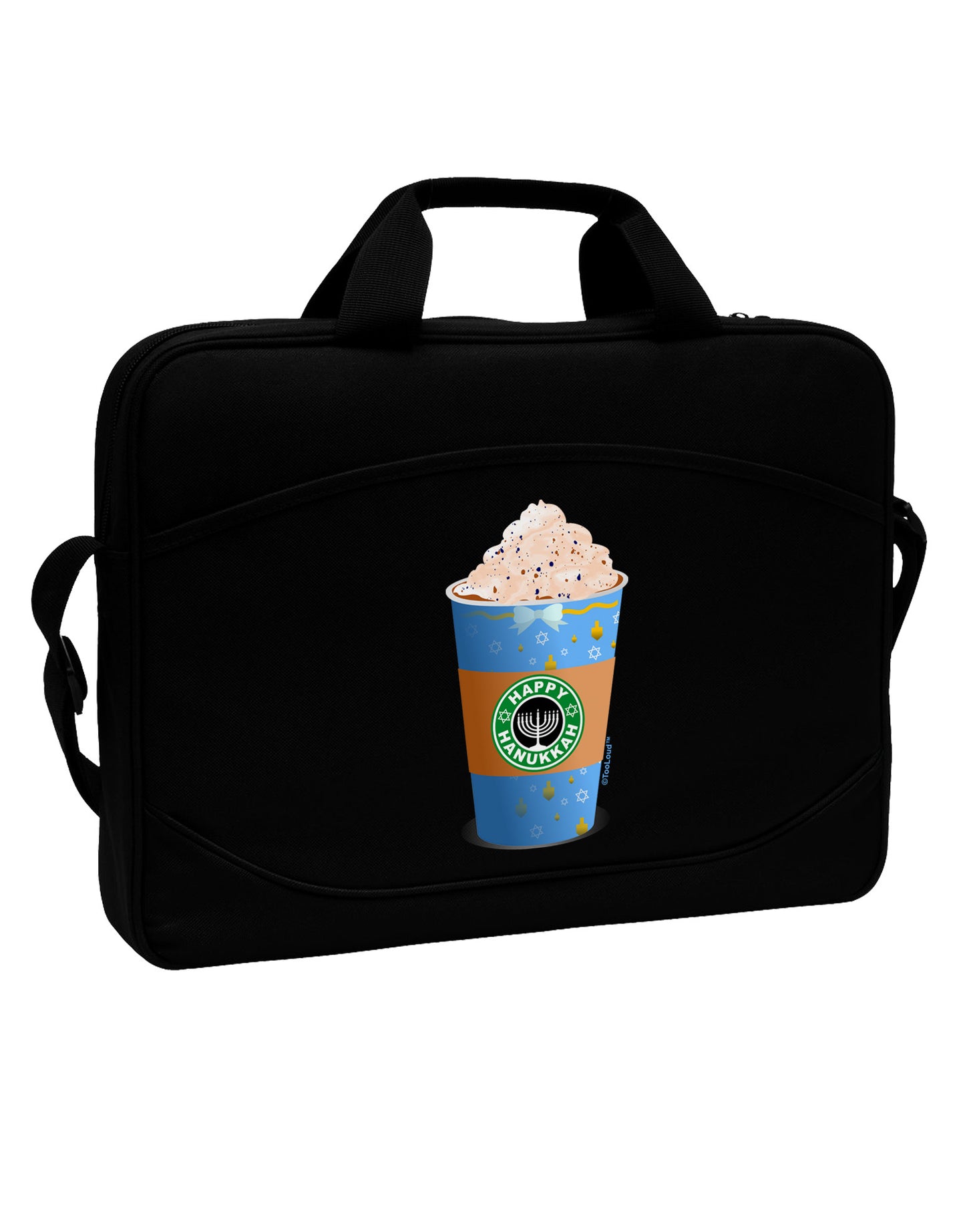 Happy Hanukkah Latte Cup 15" Dark Laptop / Tablet Case Bag-Laptop / Tablet Case Bag-TooLoud-Black-Davson Sales