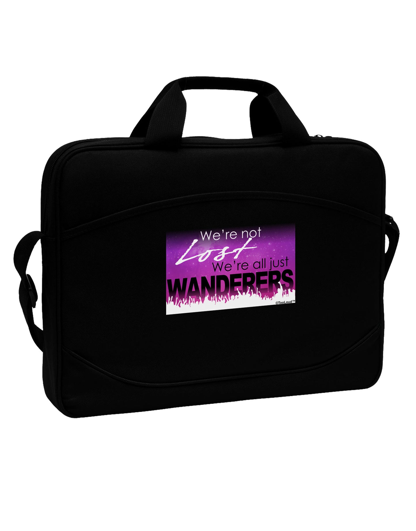 TooLoud We're All Just Wanderers 15" Dark Laptop / Tablet Case Bag-Laptop / Tablet Case Bag-TooLoud-Black-White-Davson Sales