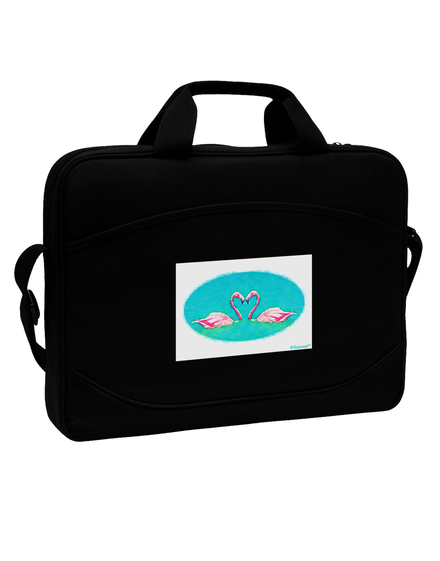 Love Birds - Flamingos Watercolor 15" Dark Laptop / Tablet Case Bag by TooLoud-Laptop / Tablet Case Bag-TooLoud-Black-Davson Sales
