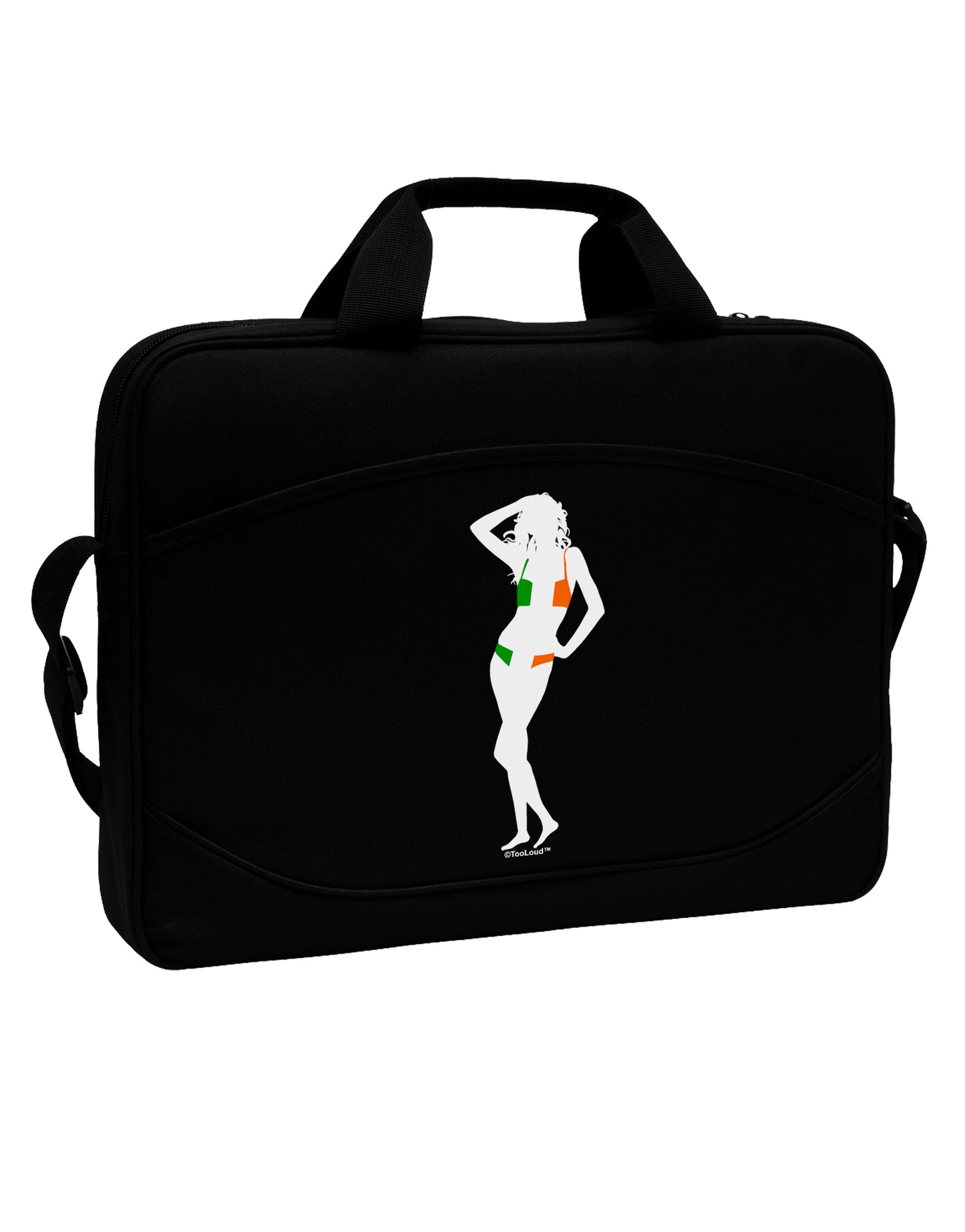 Irish Flag Bikini Shadow 15" Dark Laptop / Tablet Case Bag by TooLoud-Laptop / Tablet Case Bag-TooLoud-Black-Davson Sales