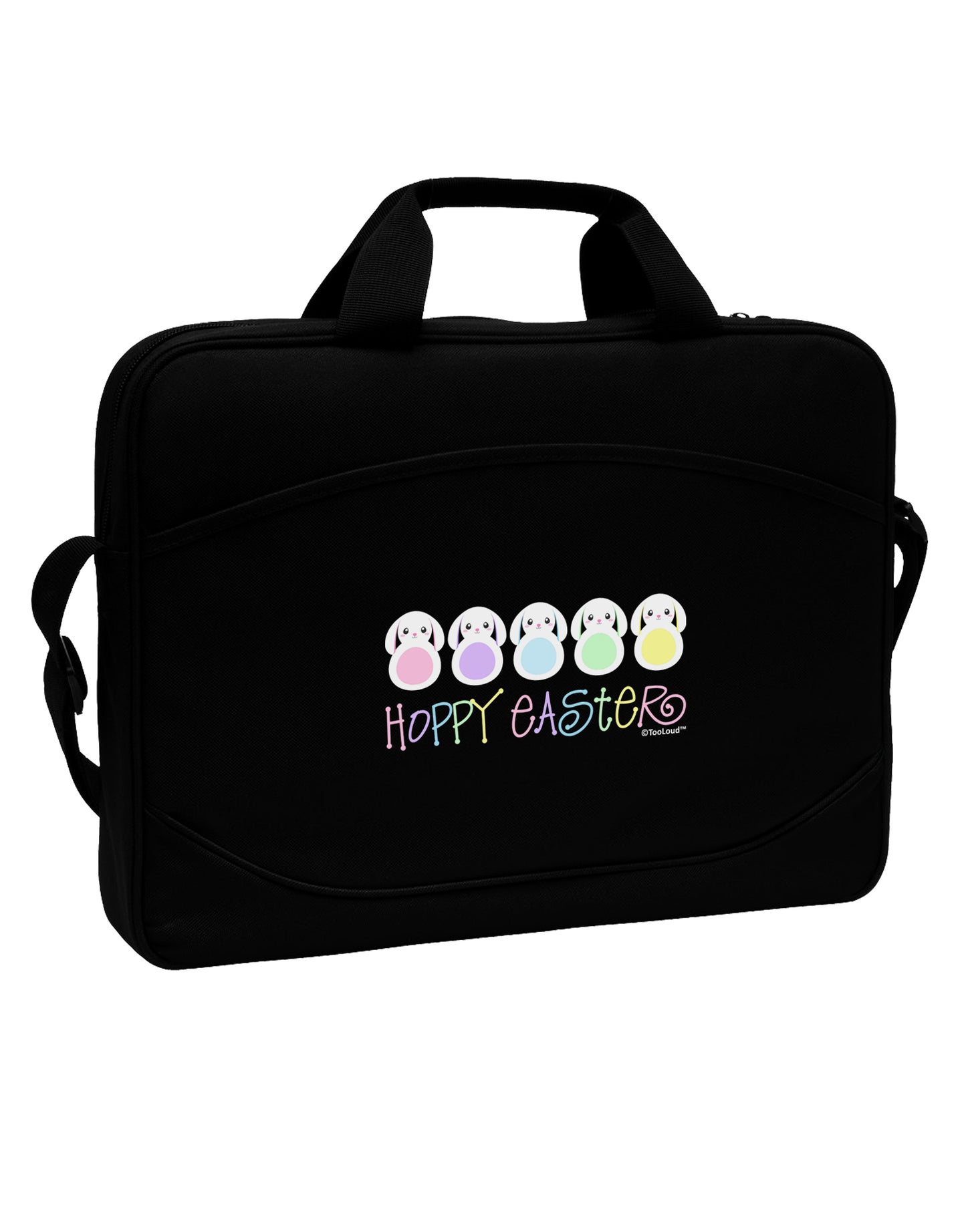 Cute Pastel Bunnies - Hoppy Easter 15" Dark Laptop / Tablet Case Bag by TooLoud-Laptop / Tablet Case Bag-TooLoud-Black-Davson Sales
