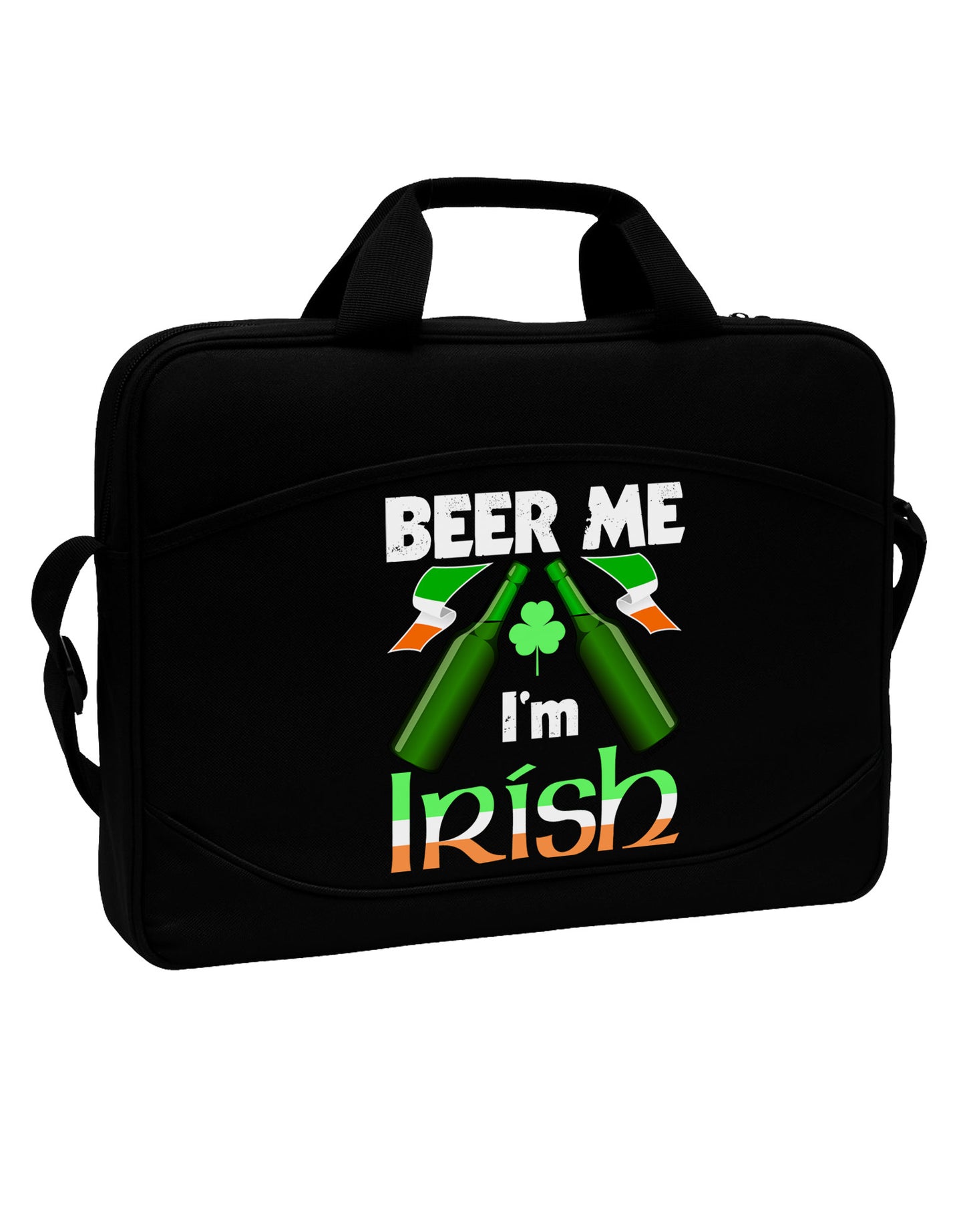 Beer Me I'm Irish 15" Dark Laptop / Tablet Case Bag-Laptop / Tablet Case Bag-TooLoud-Black-White-15 Inches-Davson Sales