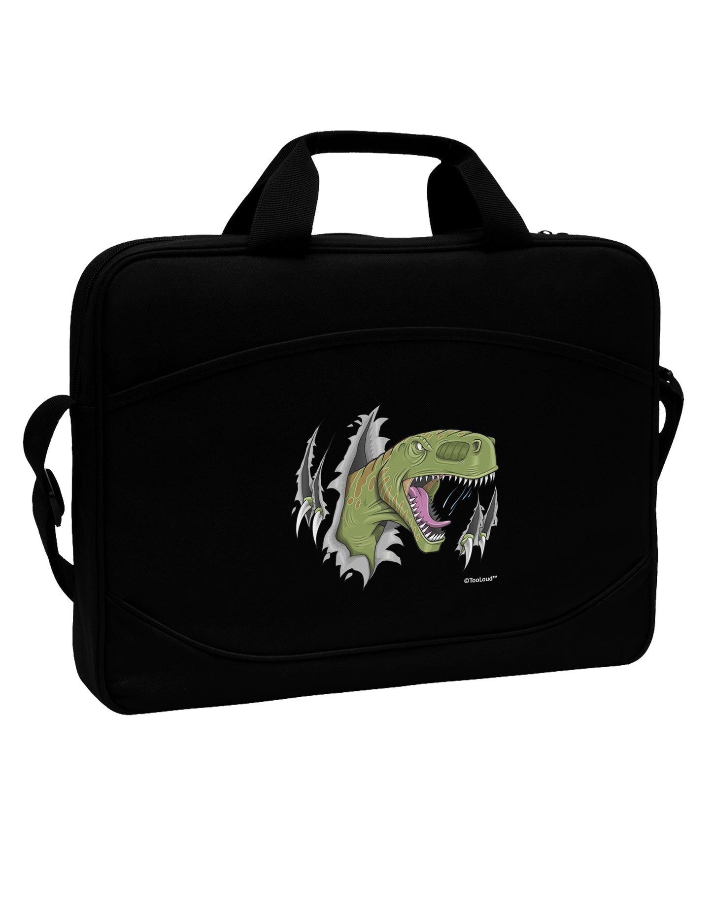 Green Dinosaur Breaking Free 15" Dark Laptop / Tablet Case Bag by TooLoud-Laptop / Tablet Case Bag-TooLoud-Black-Davson Sales