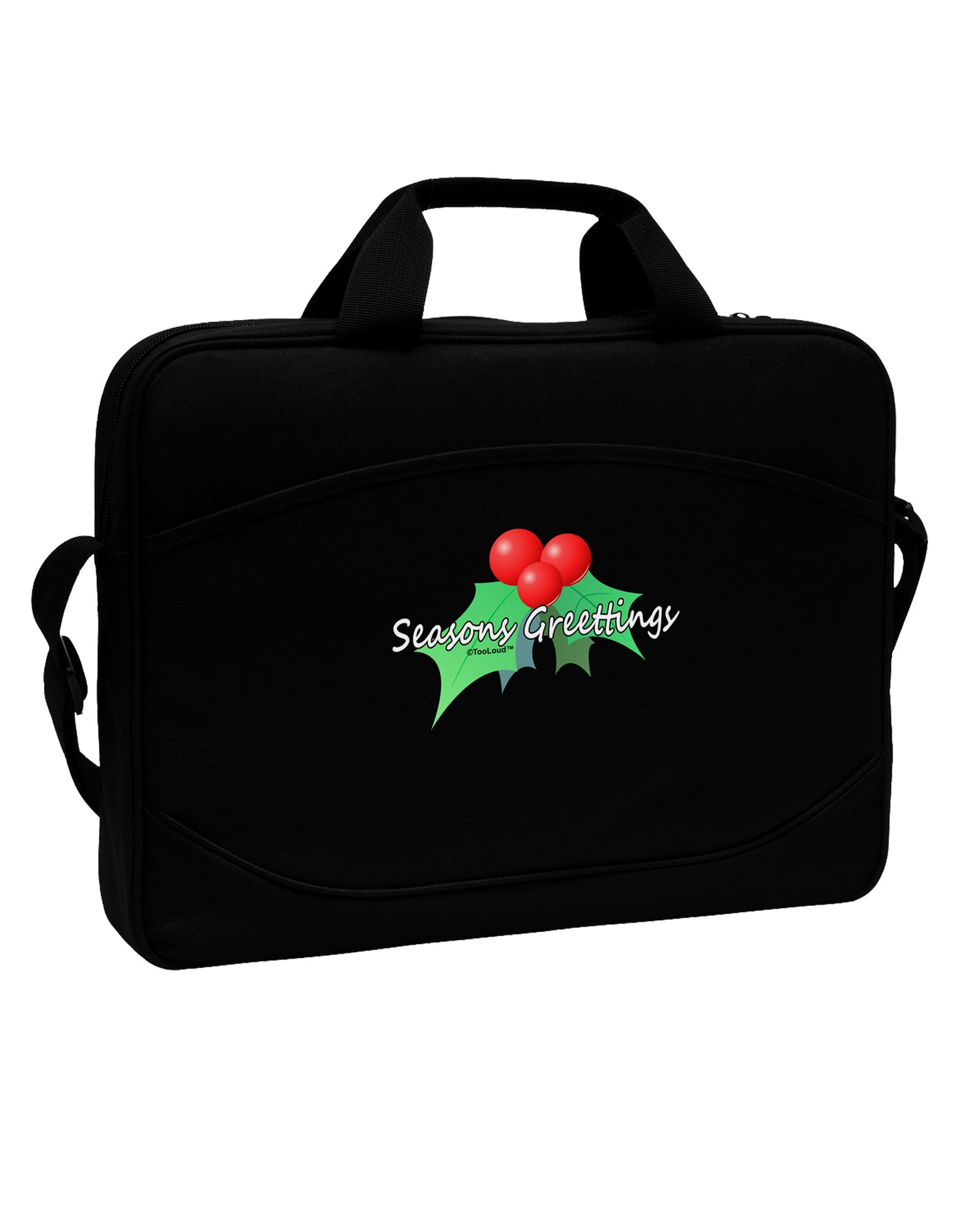 Holly Seasons Greetings Text 15" Dark Laptop / Tablet Case Bag by TooLoud-Laptop / Tablet Case Bag-TooLoud-Black-Davson Sales