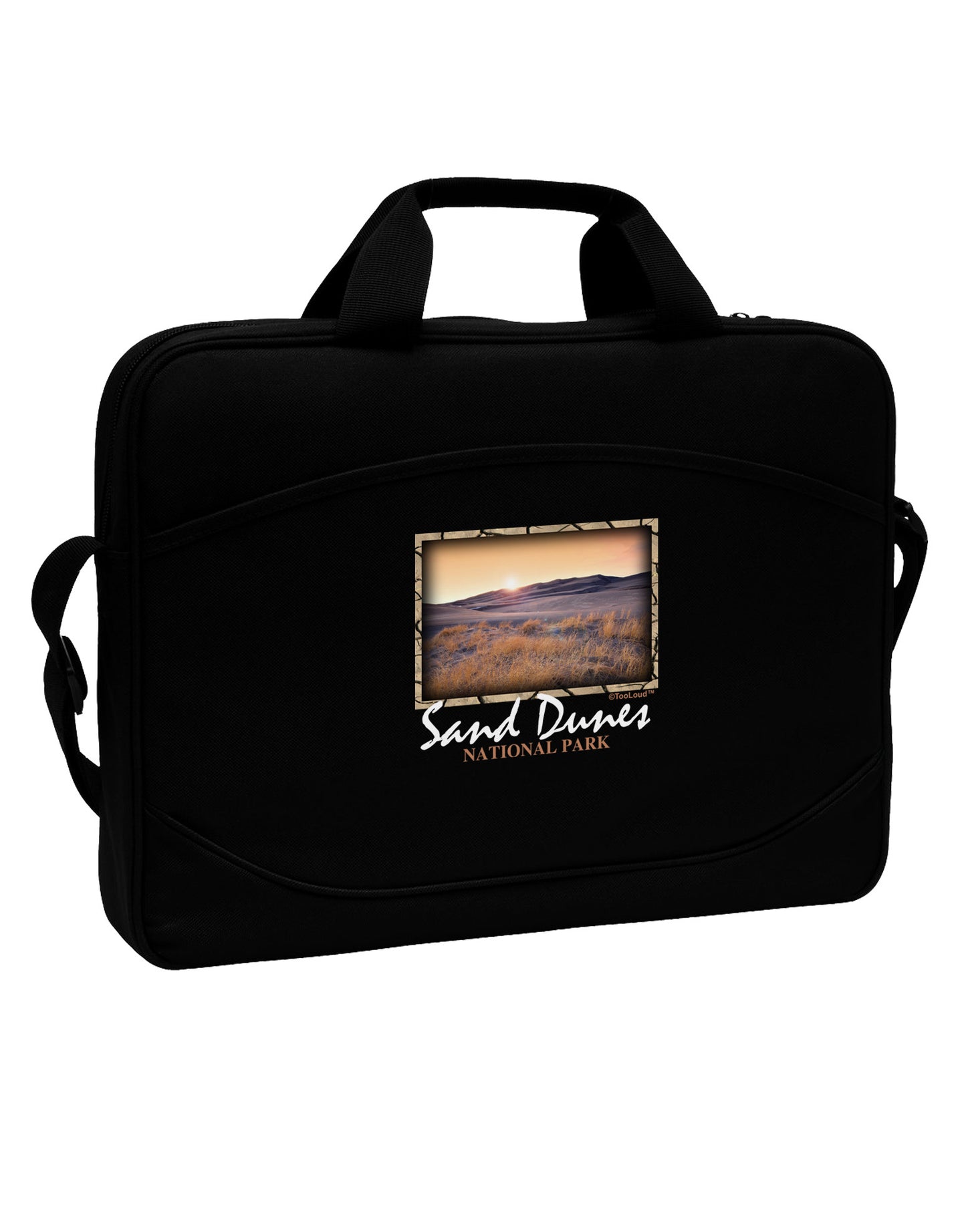 Colorado Sand Dunes Text 15" Dark Laptop / Tablet Case Bag-Laptop / Tablet Case Bag-TooLoud-Black-White-Davson Sales