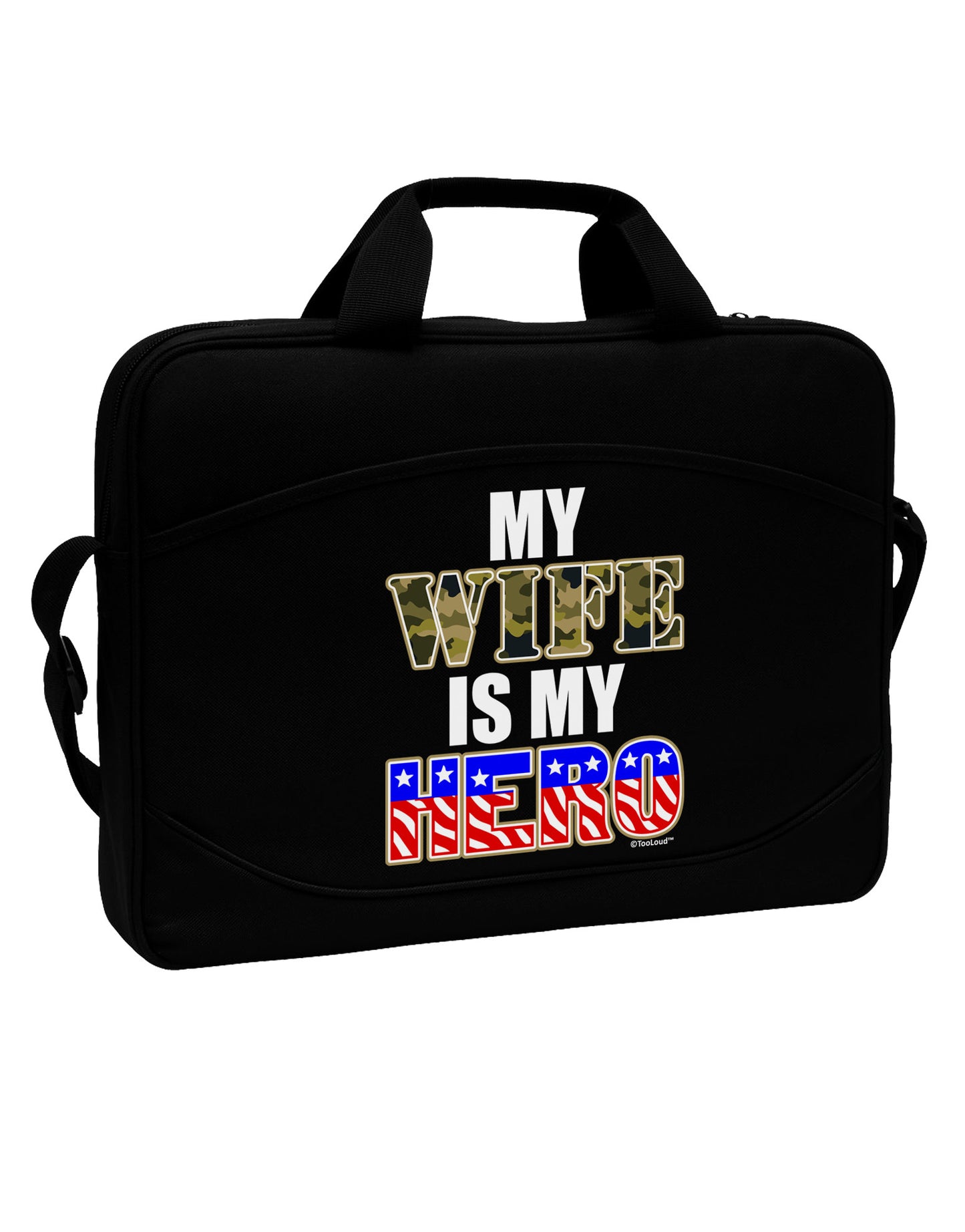 My Wife is My Hero - Armed Forces 15" Dark Laptop / Tablet Case Bag by TooLoud-Laptop / Tablet Case Bag-TooLoud-Black-Davson Sales