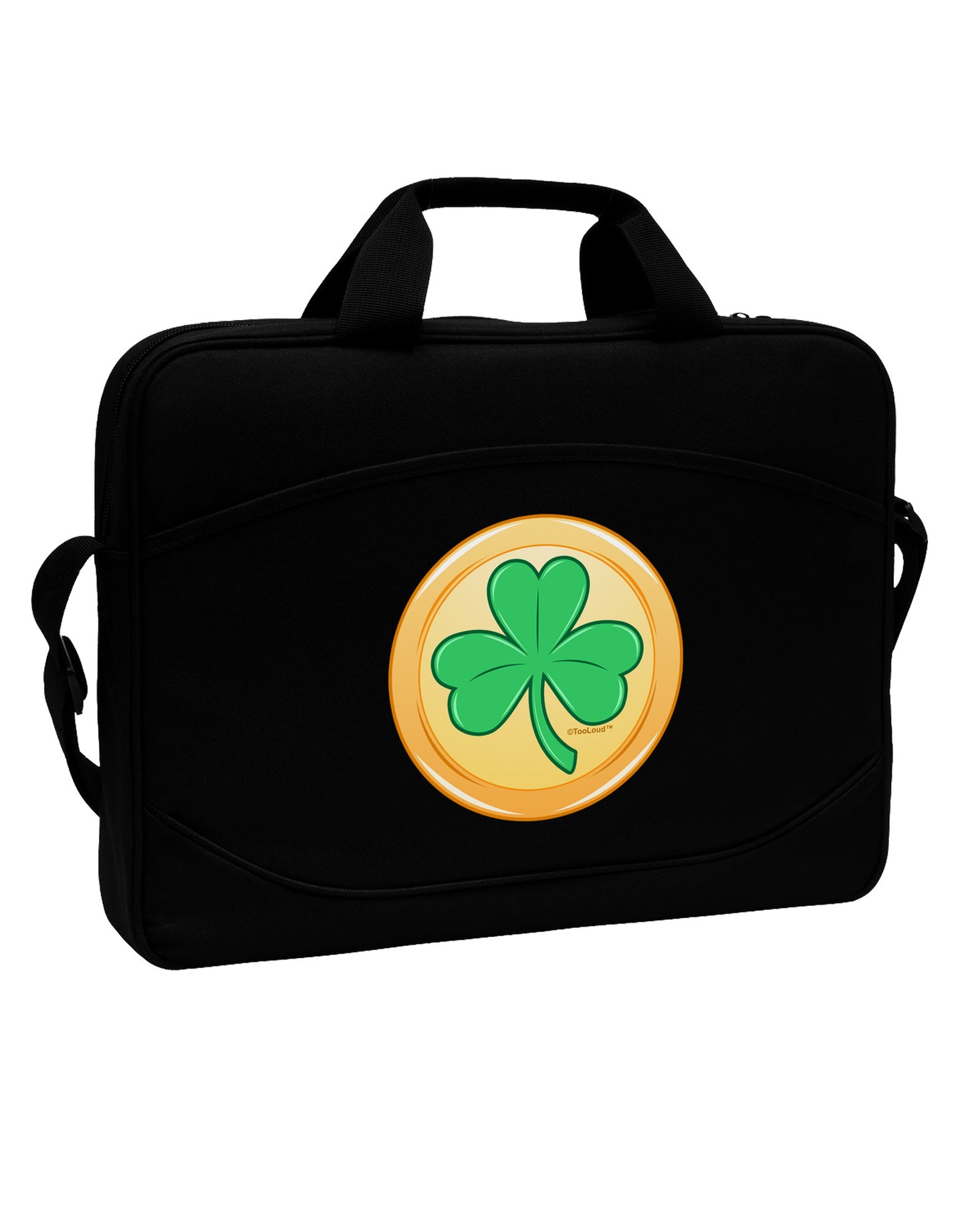 Shamrock Button Vector Design 15" Dark Laptop / Tablet Case Bag by TooLoud-Laptop / Tablet Case Bag-TooLoud-Black-Davson Sales