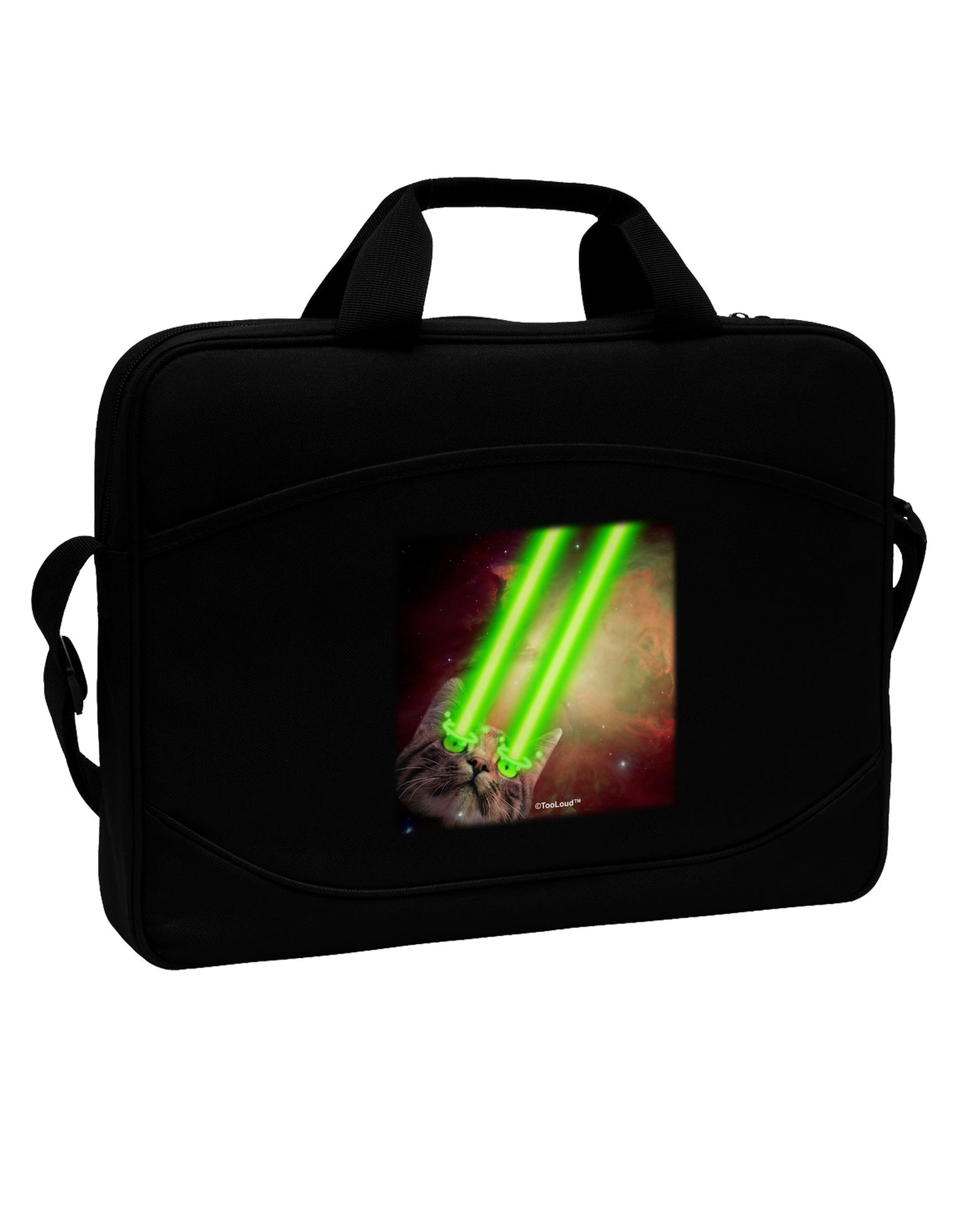 Laser Eyes Cat in Space Design 15" Dark Laptop / Tablet Case Bag by TooLoud-Laptop / Tablet Case Bag-TooLoud-Black-Davson Sales