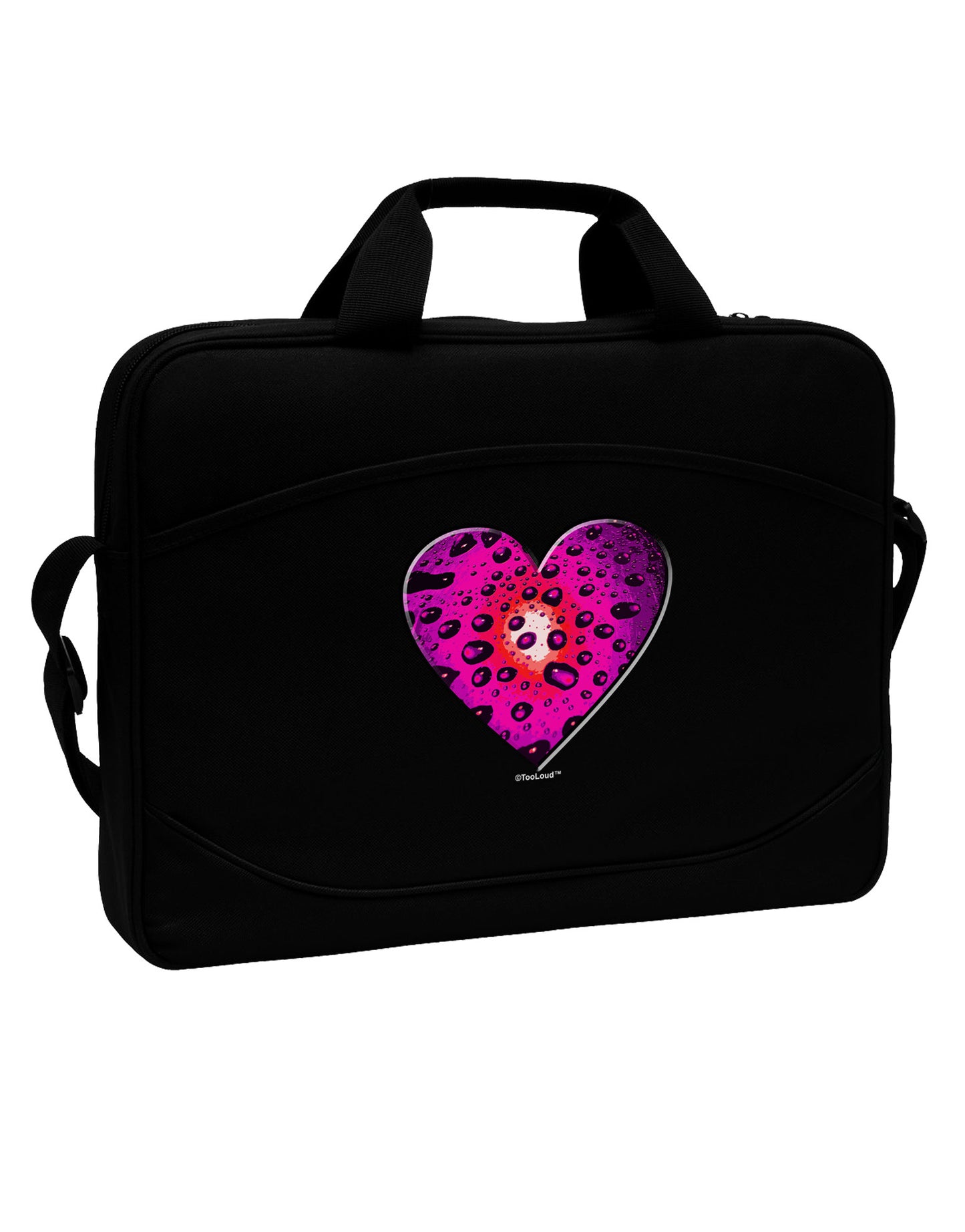 Water Droplet Heart Magenta 15" Dark Laptop / Tablet Case Bag by TooLoud-Laptop / Tablet Case Bag-TooLoud-Black-Davson Sales