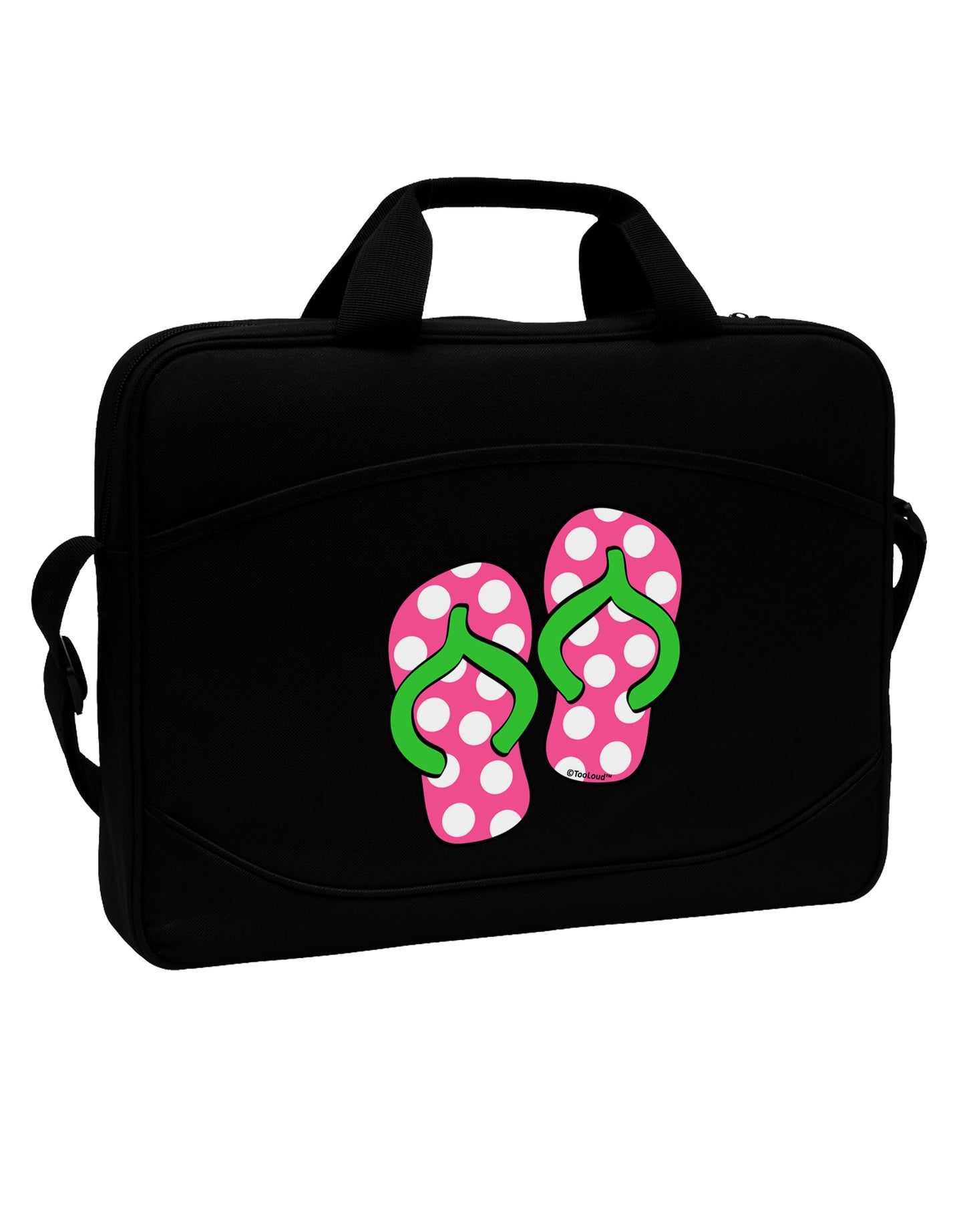Cute Polka Dot Flip Flops - Pink and Green 15" Dark Laptop / Tablet Case Bag by TooLoud-Laptop / Tablet Case Bag-TooLoud-Black-Davson Sales