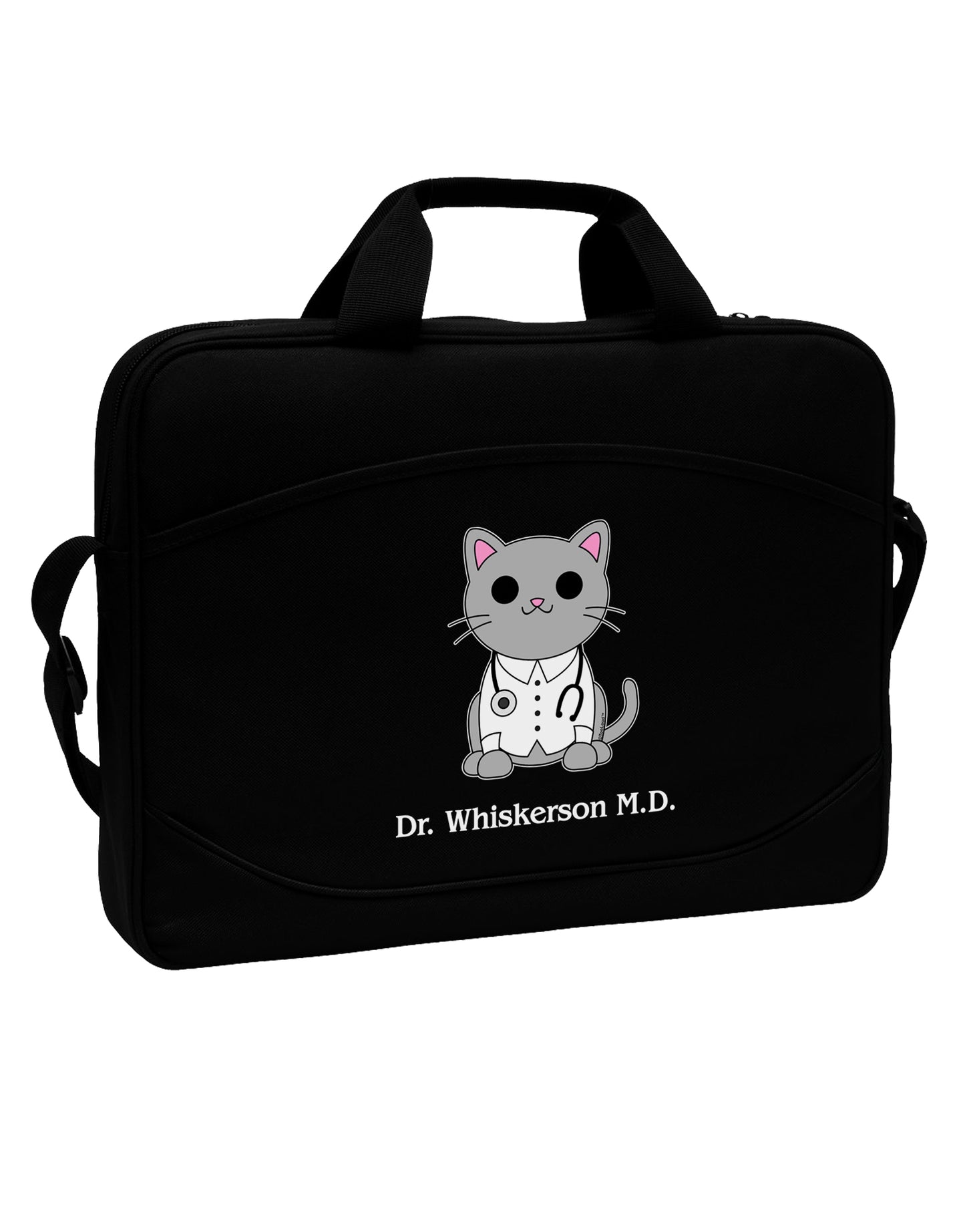 Dr Whiskerson MD - Cute Cat Design 15" Dark Laptop / Tablet Case Bag by TooLoud-Laptop / Tablet Case Bag-TooLoud-Black-Davson Sales