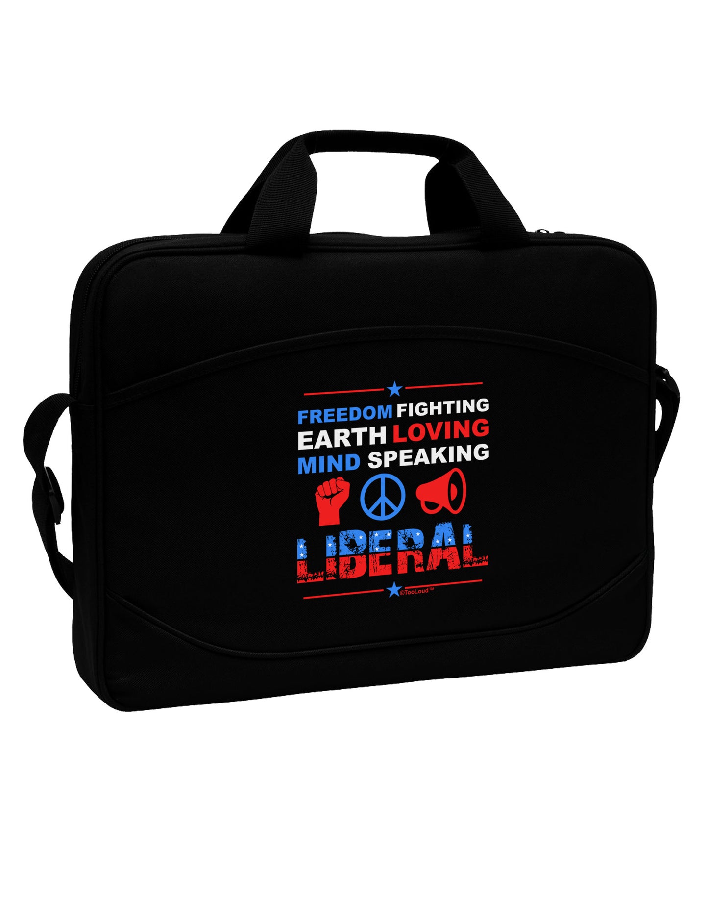 Freedom Fighting Liberal 15" Dark Laptop / Tablet Case Bag-Laptop / Tablet Case Bag-TooLoud-Black-Davson Sales