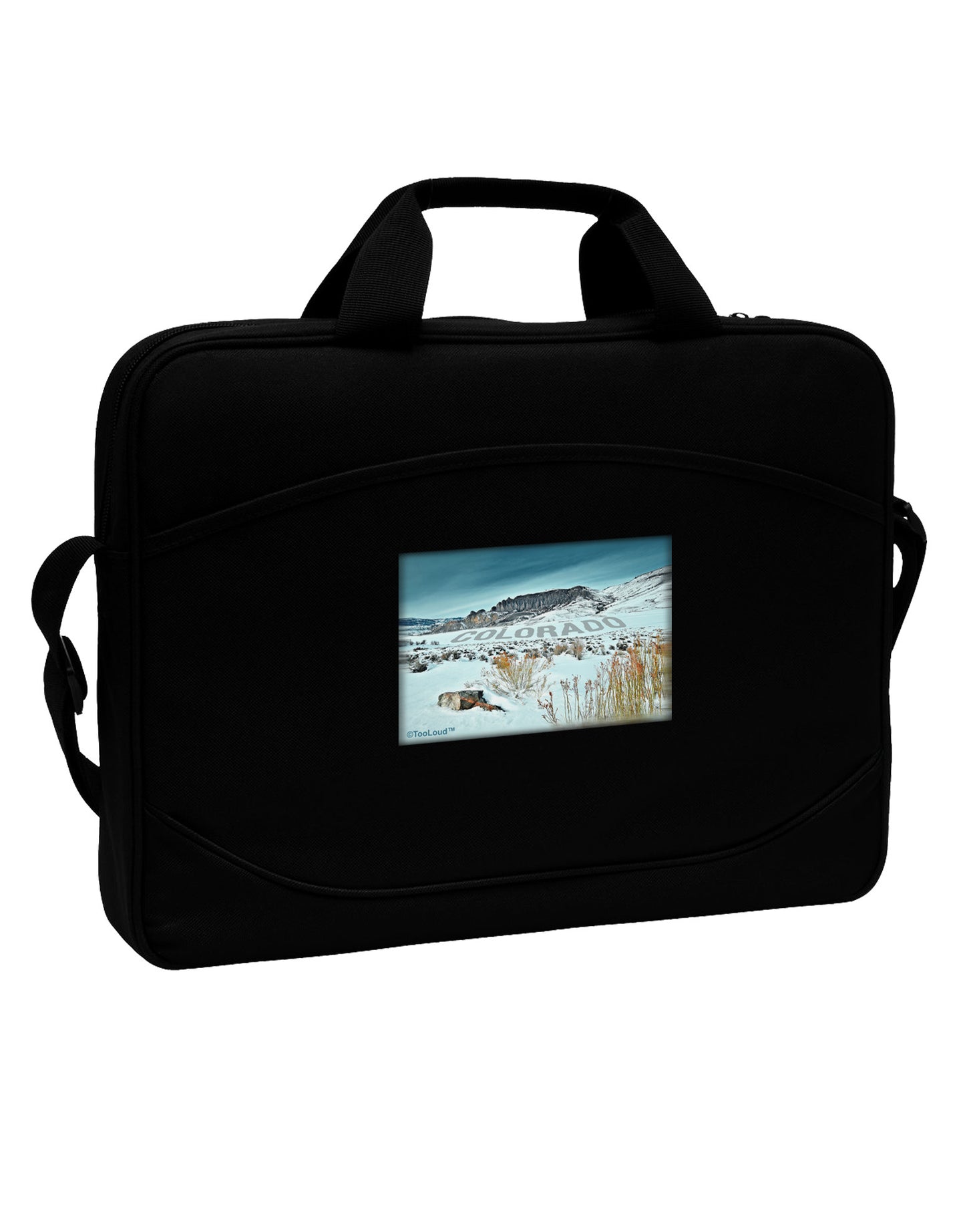 CO Snow Scene Text 15" Dark Laptop / Tablet Case Bag-Laptop / Tablet Case Bag-TooLoud-Black-White-Davson Sales