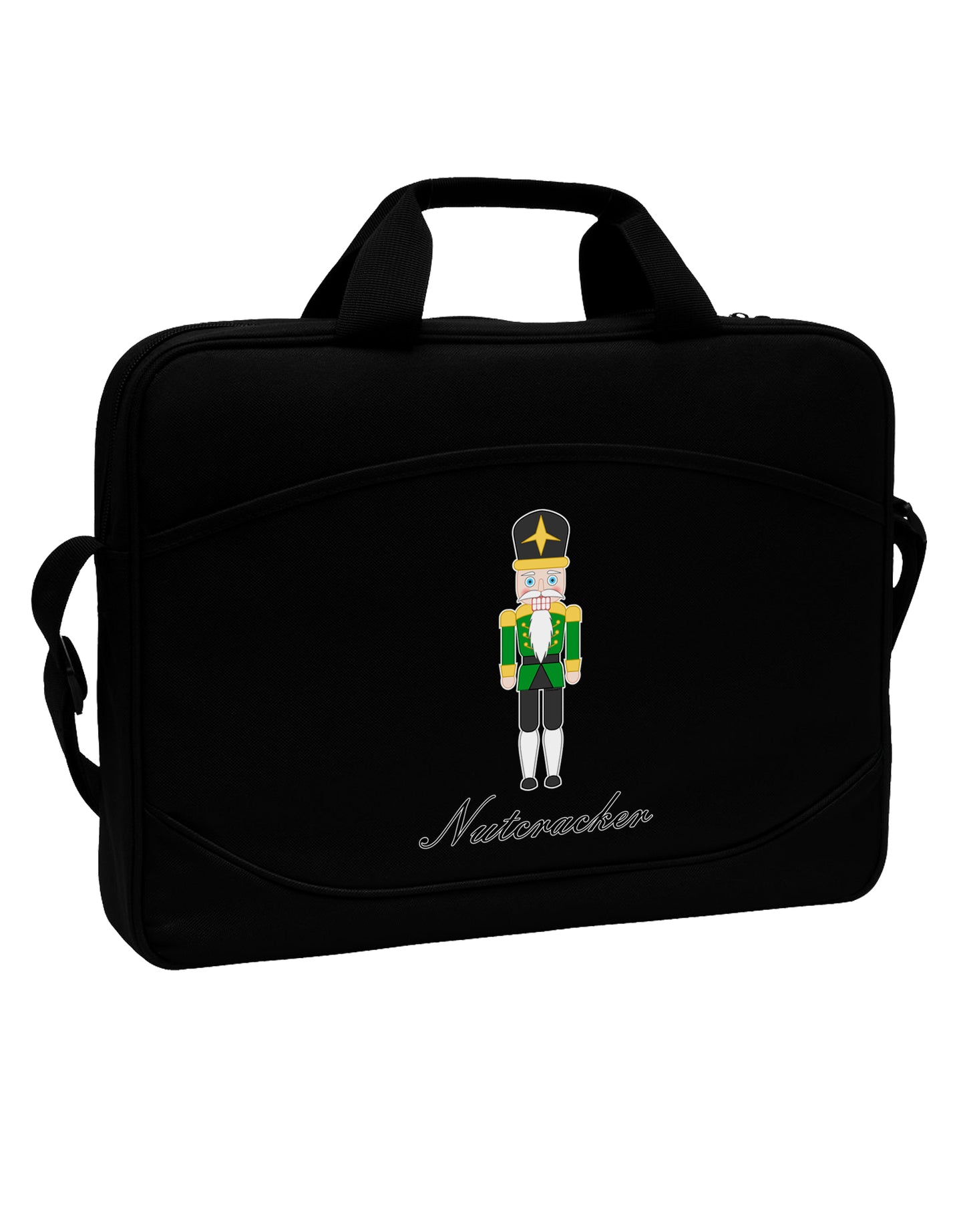 Nutcracker - Green Gold Black Text 15" Dark Laptop / Tablet Case Bag-Laptop / Tablet Case Bag-TooLoud-Black-Davson Sales