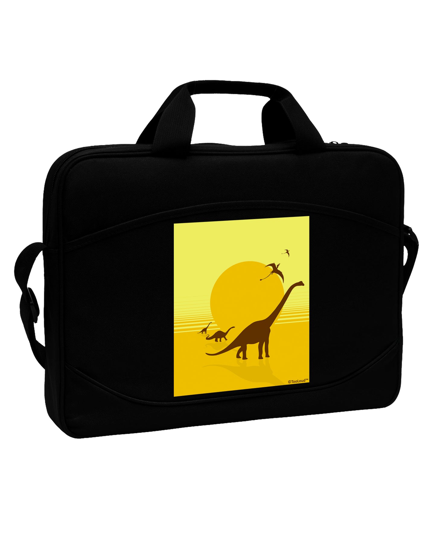 Brontosaurus and Pterodactyl Silhouettes with Sun 15" Dark Laptop / Tablet Case Bag by TooLoud-Laptop / Tablet Case Bag-TooLoud-Black-Davson Sales
