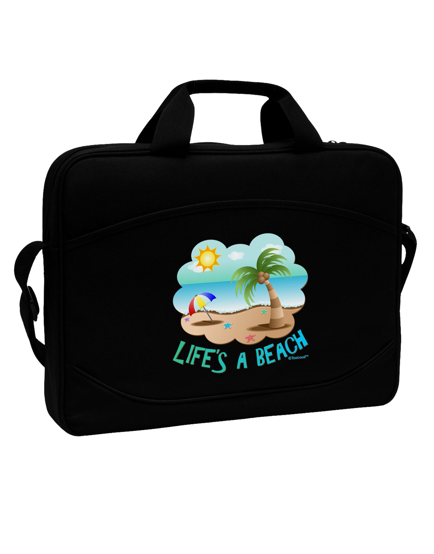 Fun Summer Beach Scene - Life's a Beach 15" Dark Laptop / Tablet Case Bag by TooLoud-Laptop / Tablet Case Bag-TooLoud-Black-Davson Sales