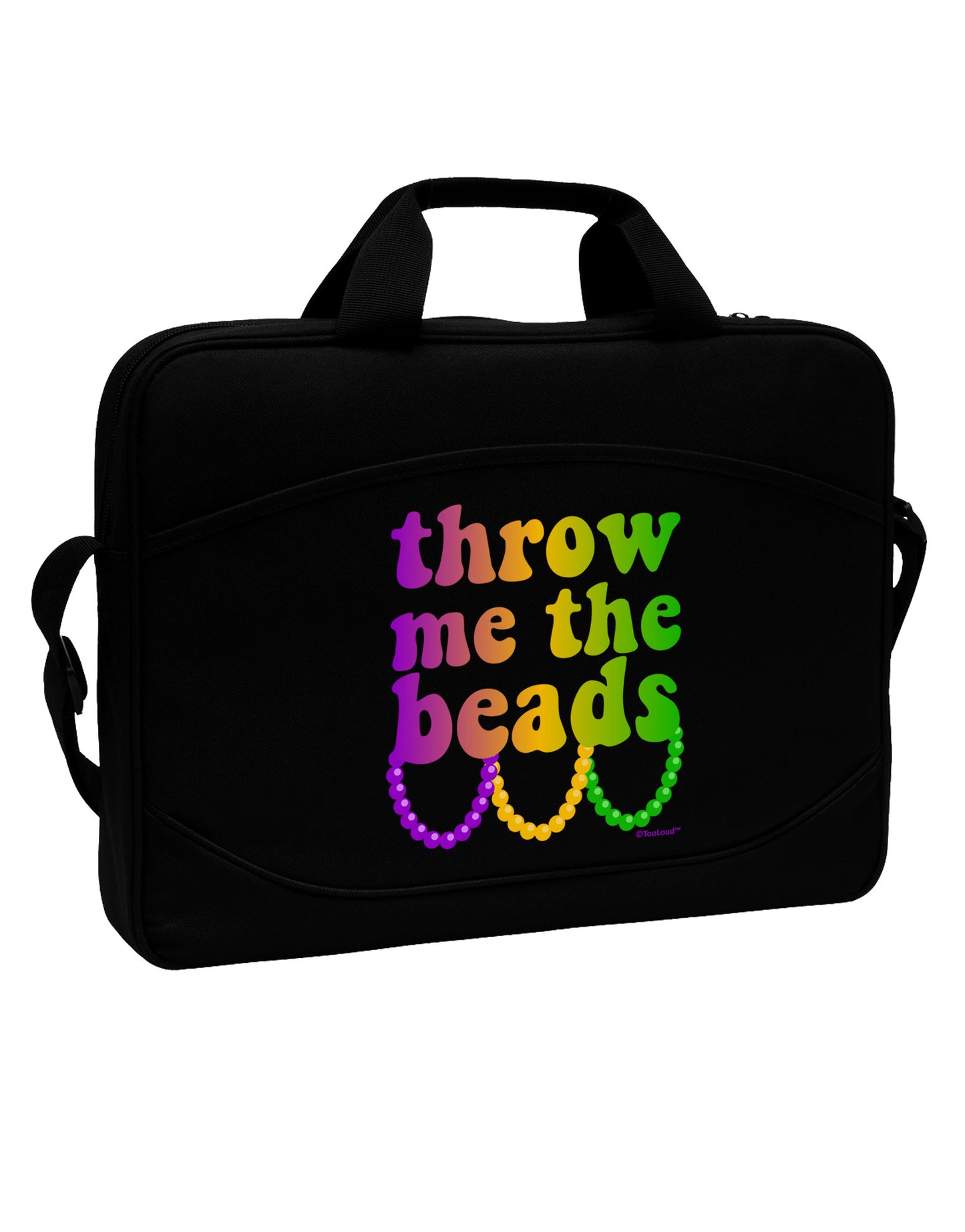 Throw Me The Beads - Mardi Gras 15" Dark Laptop / Tablet Case Bag by TooLoud-Laptop / Tablet Case Bag-TooLoud-Black-Davson Sales