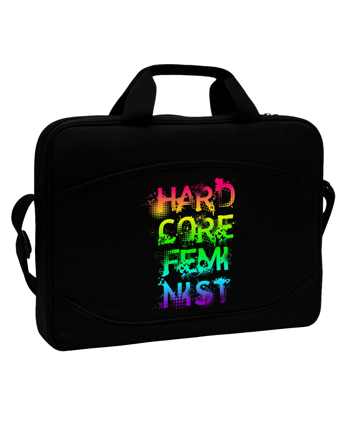 Hardcore Feminist - Rainbow 15" Dark Laptop / Tablet Case Bag by TooLoud-Laptop / Tablet Case Bag-TooLoud-Black-Davson Sales