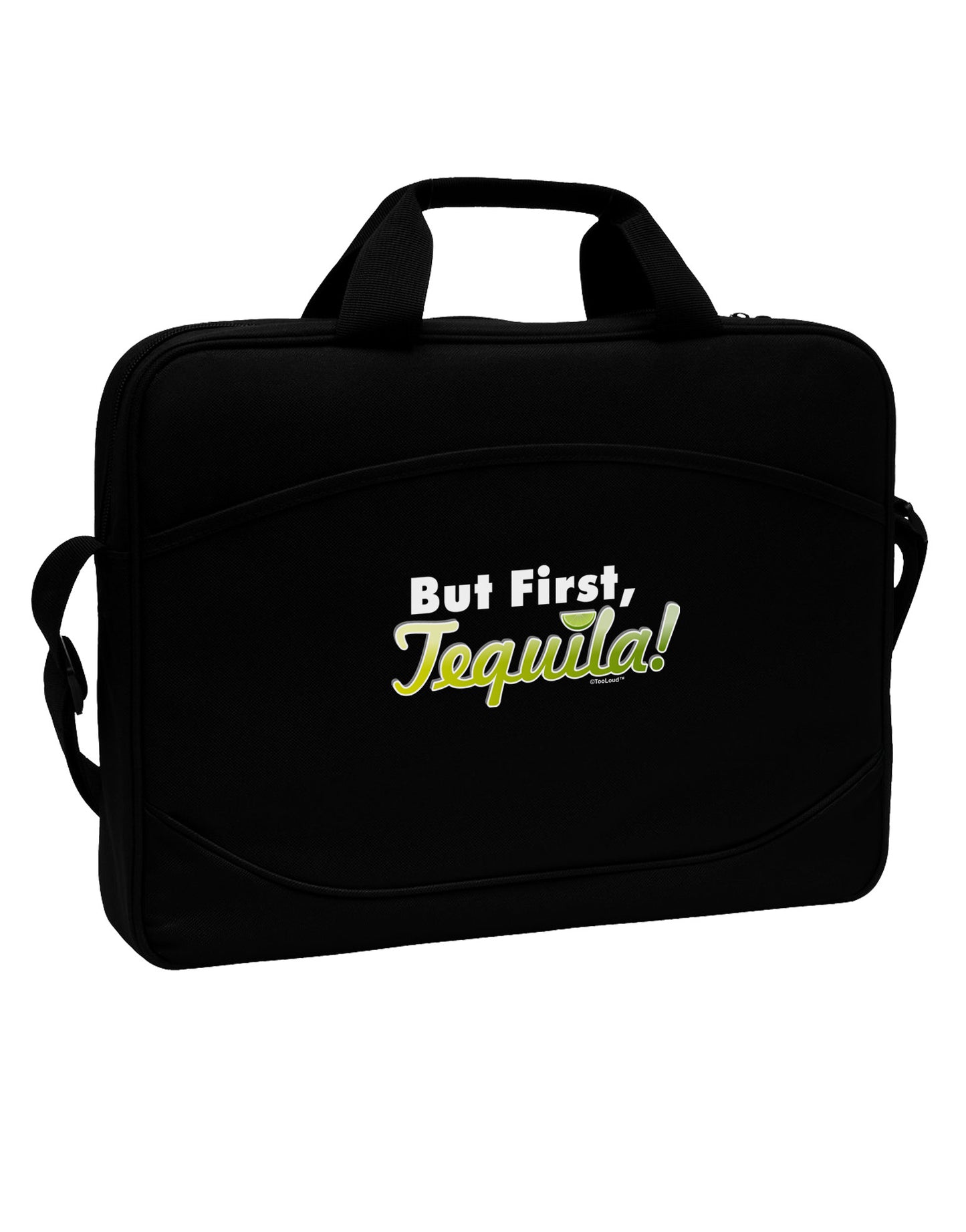 But First Tequila 15" Dark Laptop / Tablet Case Bag-Laptop / Tablet Case Bag-TooLoud-Black-White-15 Inches-Davson Sales