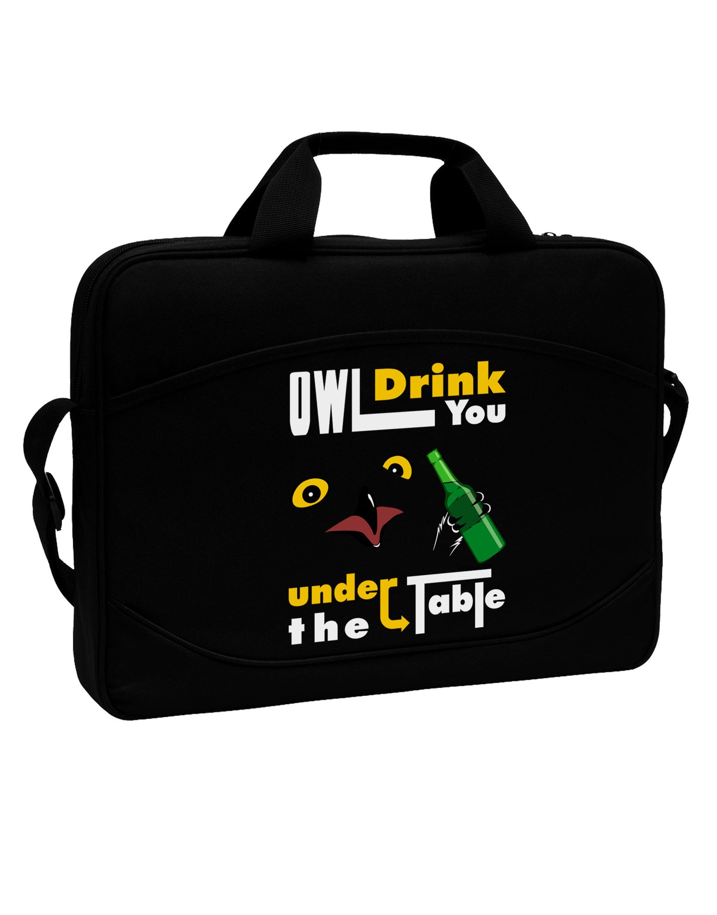 Owl Drink You Under the Table 15" Dark Laptop / Tablet Case Bag-Laptop / Tablet Case Bag-TooLoud-Black-White-15 Inches-Davson Sales