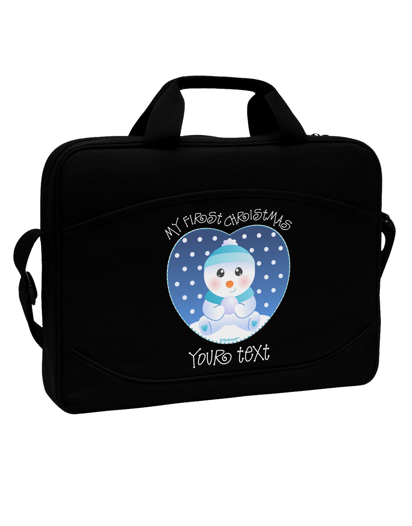 Personalized My First Christmas Snowbaby Blue 15" Dark Laptop / Tablet Case Bag by TooLoud-Laptop / Tablet Case Bag-TooLoud-Black-Davson Sales