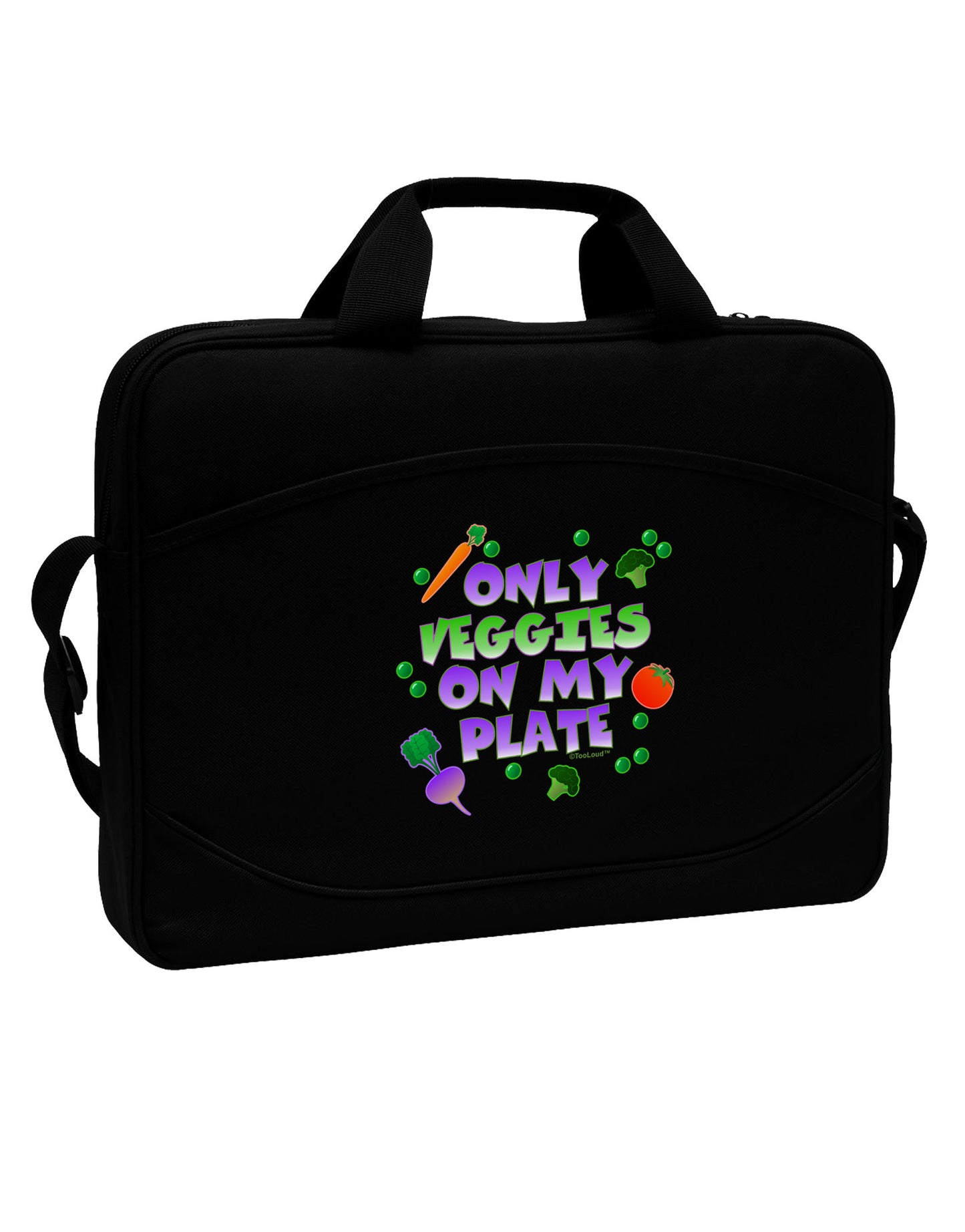Only Veggies On My Plate 15" Dark Laptop / Tablet Case Bag-Laptop / Tablet Case Bag-TooLoud-Black-White-15 Inches-Davson Sales