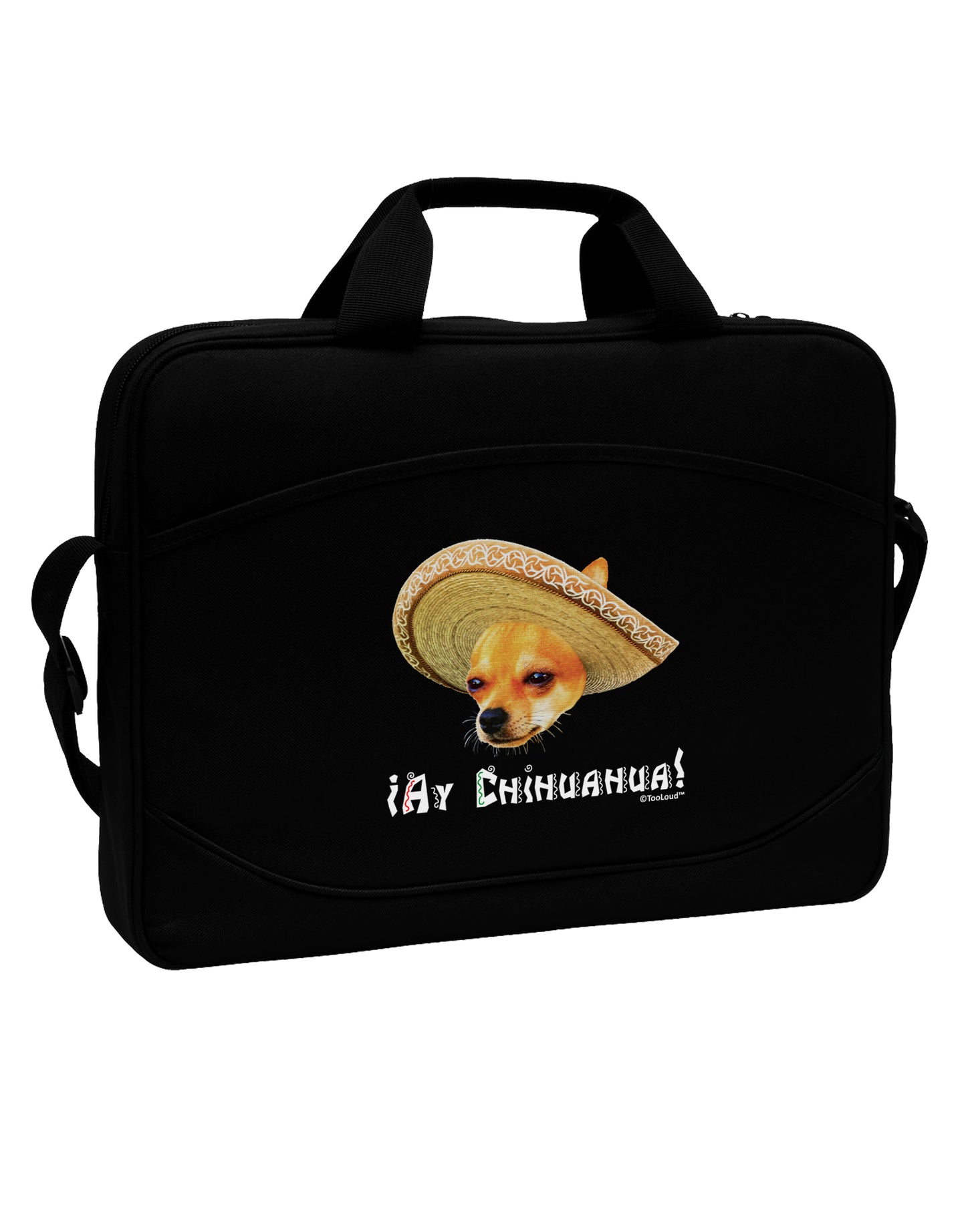 Chihuahua Dog with Sombrero - Ay Chihuahua 15" Dark Laptop / Tablet Case Bag by TooLoud-Laptop / Tablet Case Bag-TooLoud-Black-Davson Sales