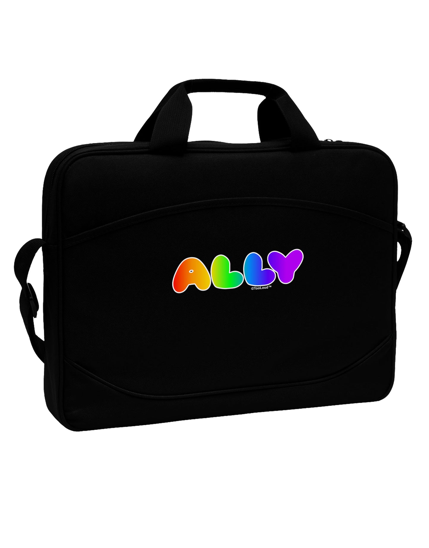 LGBT Ally Rainbow Text 15" Dark Laptop / Tablet Case Bag by TooLoud-Laptop / Tablet Case Bag-TooLoud-Black-Davson Sales