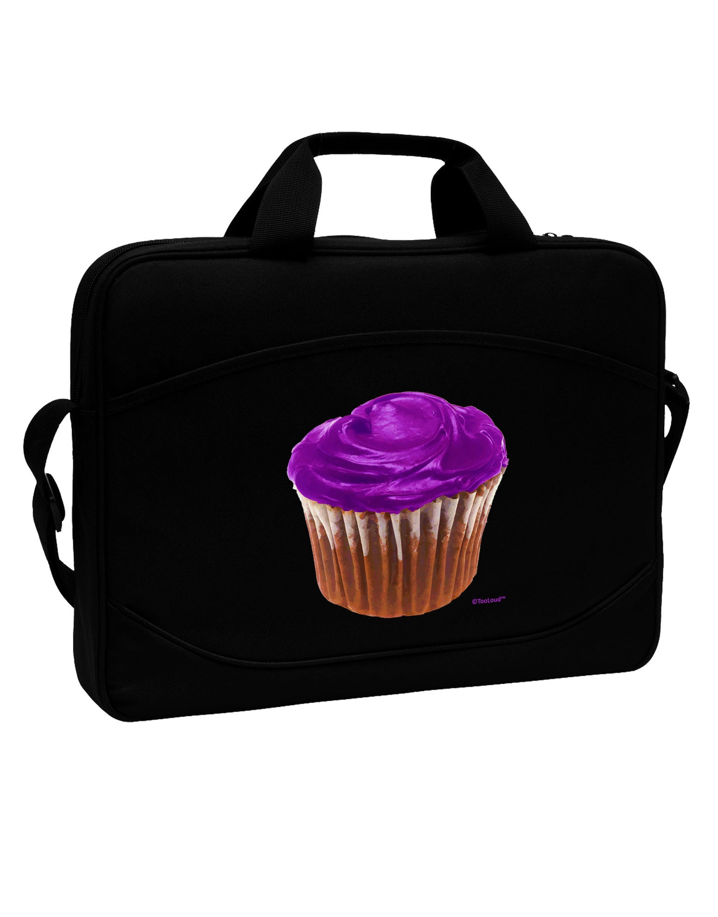 Giant Bright Purple Cupcake 15" Dark Laptop / Tablet Case Bag by TooLoud-Laptop / Tablet Case Bag-TooLoud-Black-Davson Sales