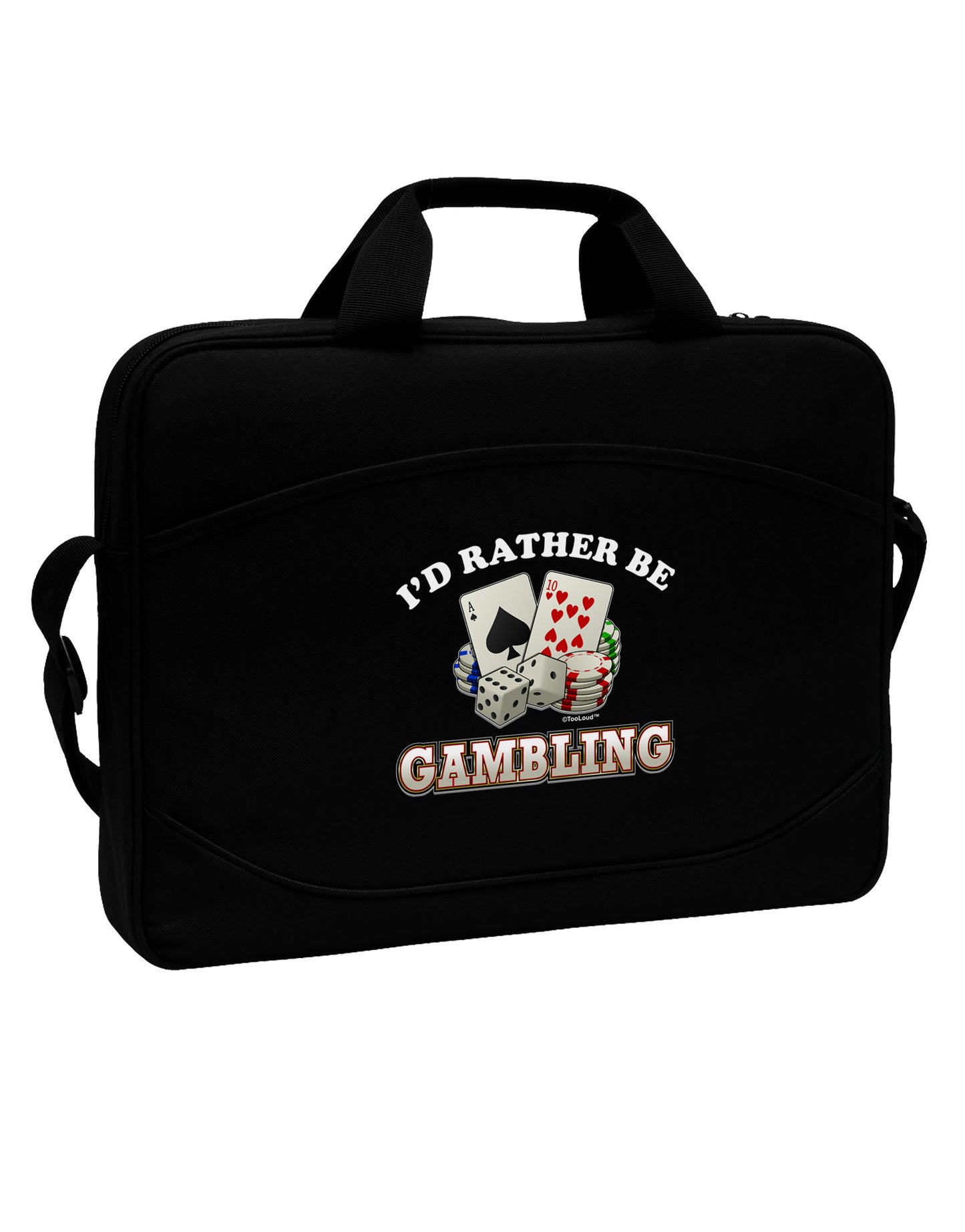 I'd Rather Be Gambling 15" Dark Laptop / Tablet Case Bag-Laptop / Tablet Case Bag-TooLoud-Black-White-15 Inches-Davson Sales