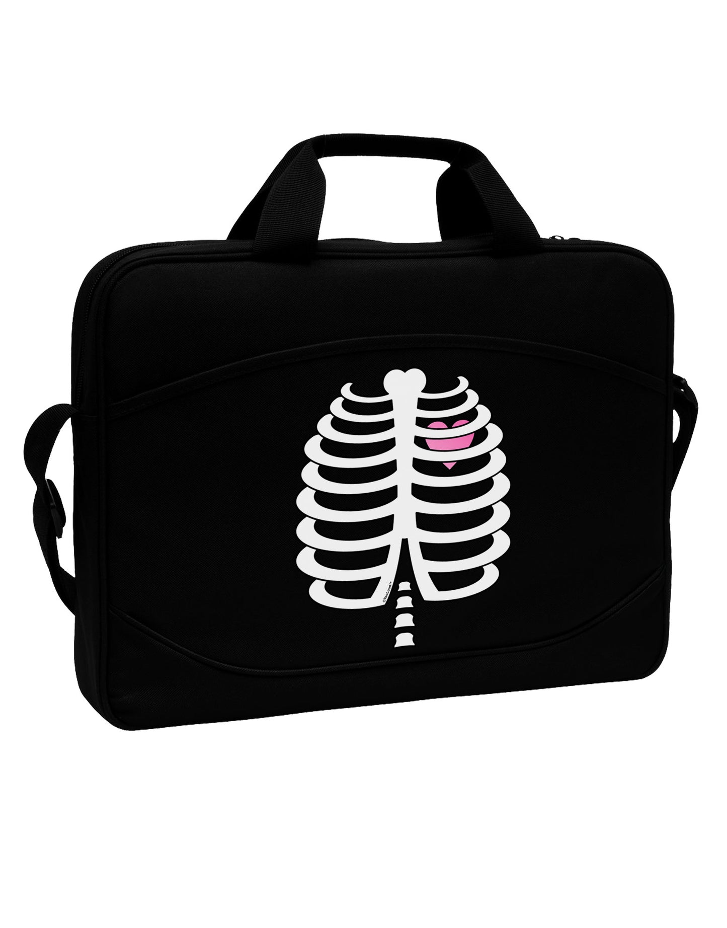 Skeleton Ribcage with Pink Heart Halloween 15" Dark Laptop / Tablet Case Bag-Laptop / Tablet Case Bag-TooLoud-Black-Davson Sales