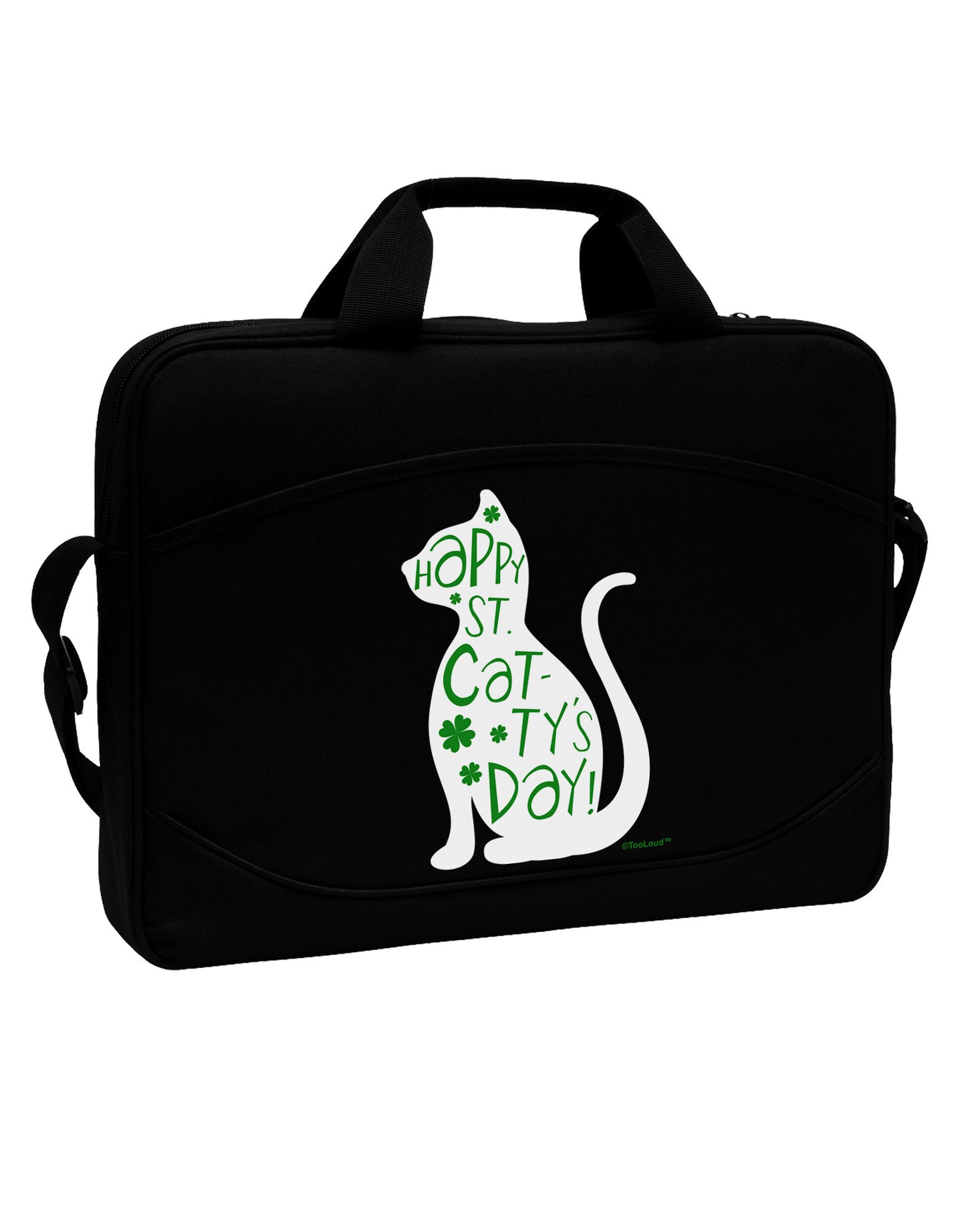 Happy St. Catty's Day - St. Patrick's Day Cat 15" Dark Laptop / Tablet Case Bag by TooLoud-Laptop / Tablet Case Bag-TooLoud-Black-Davson Sales