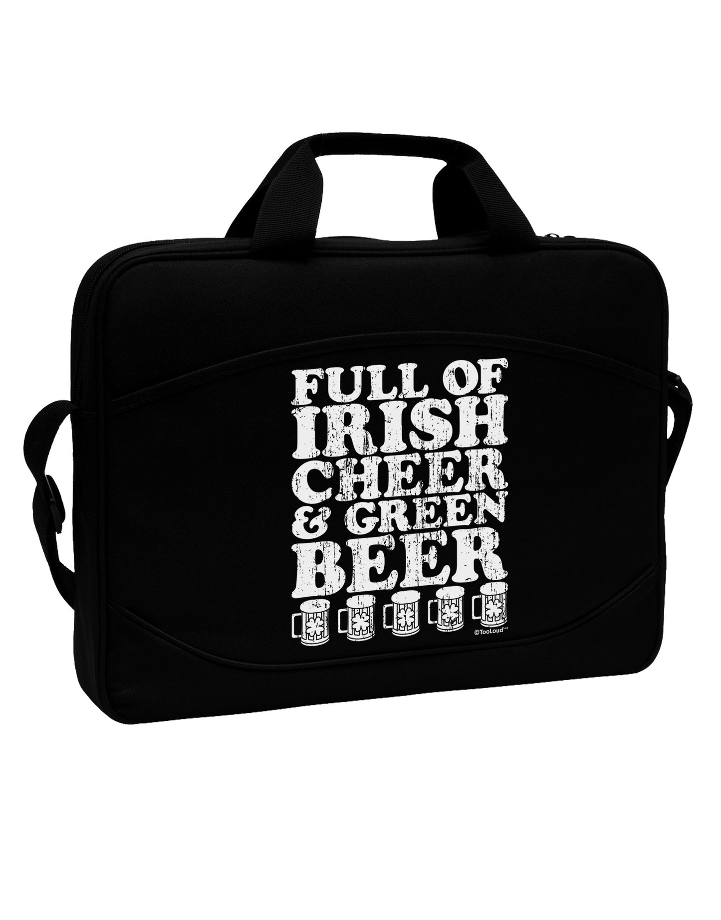 Full of Irish Cheer and Green Beer 15" Dark Laptop / Tablet Case Bag by TooLoud-Laptop / Tablet Case Bag-TooLoud-Black-Davson Sales